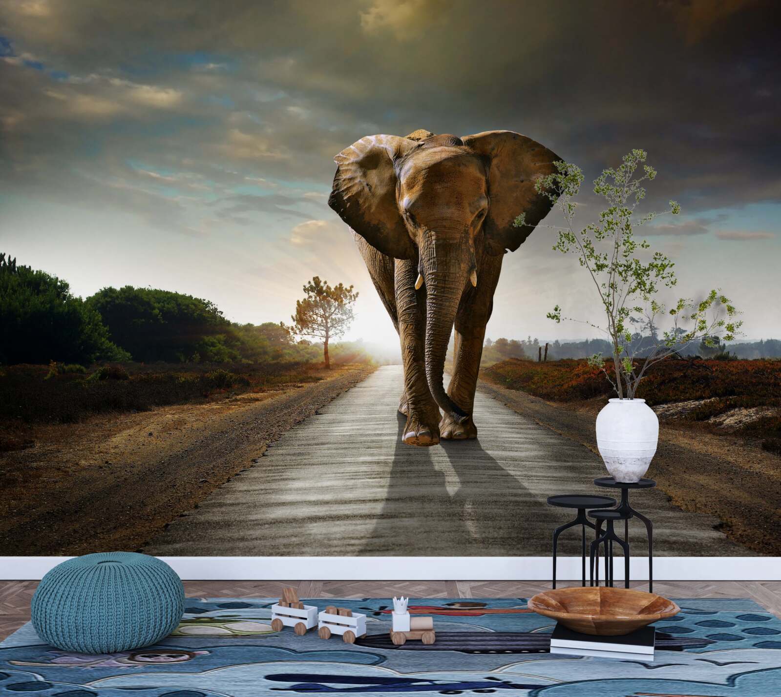 Фотошпалери подорож слона триває