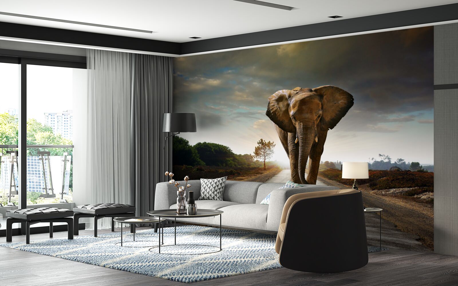 Фотошпалери подорож слона триває