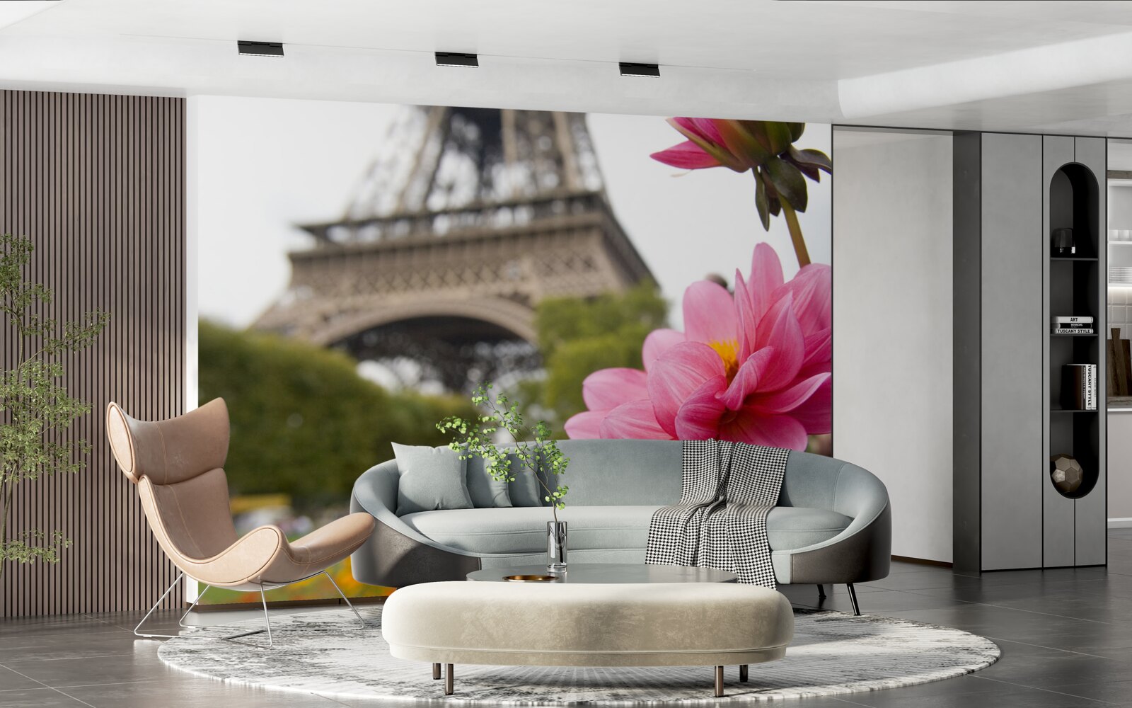 Фотошпалери сліпучі, пишні квіти у французькій столиці