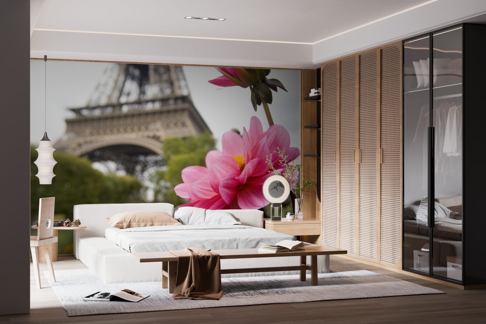 Фотошпалери сліпучі, пишні квіти у французькій столиці