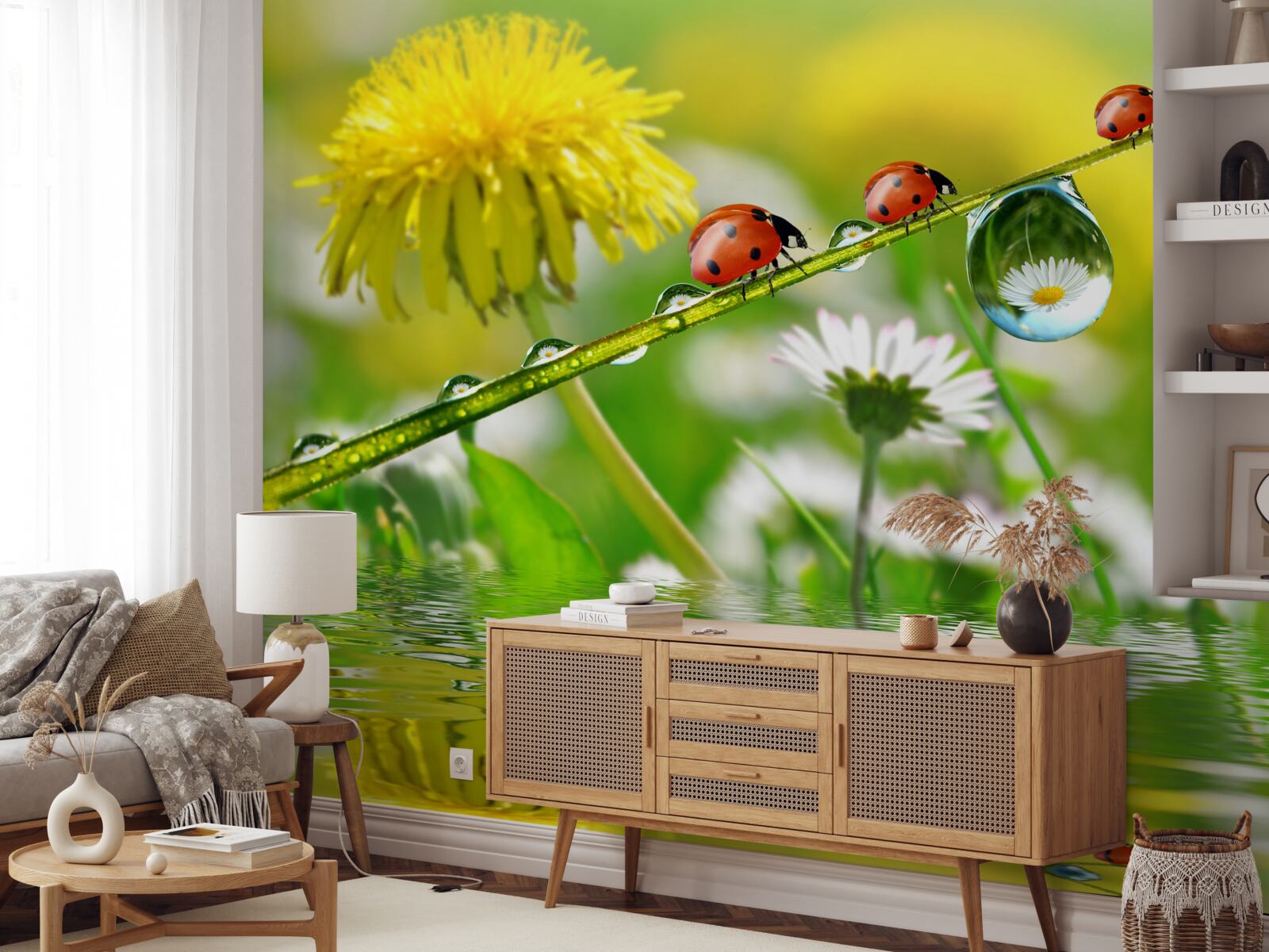 Фотошпалери сонечко і кульбаба після бурі