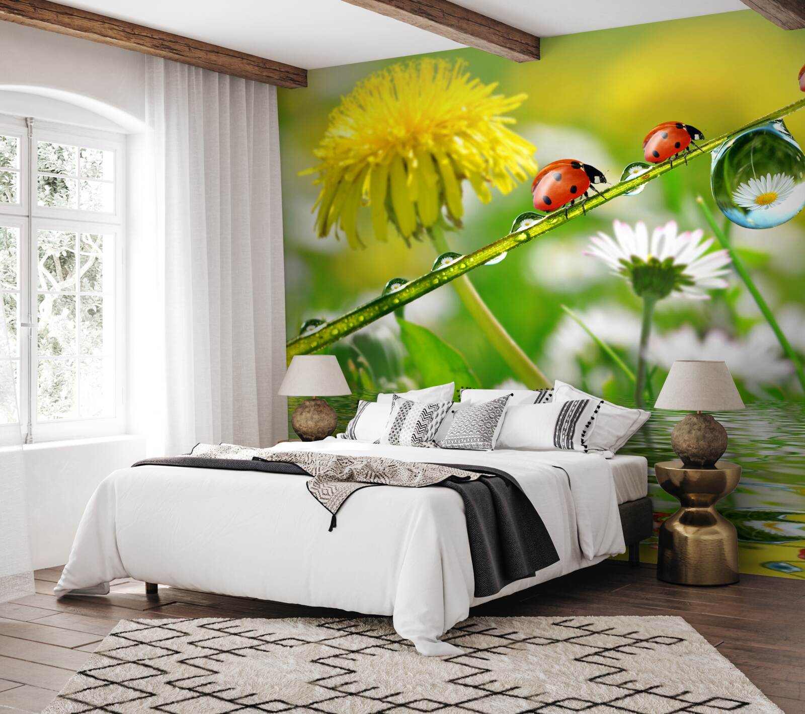 Фотошпалери сонечко і кульбаба після бурі