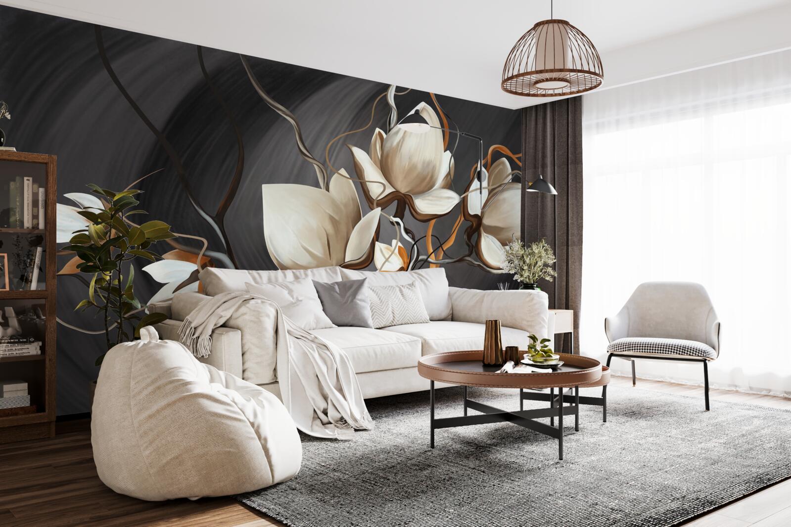 Фотошпалери відкриття білосніжної магнолії