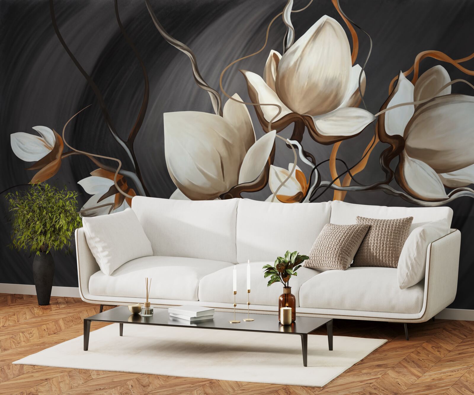 Фотошпалери відкриття білосніжної магнолії