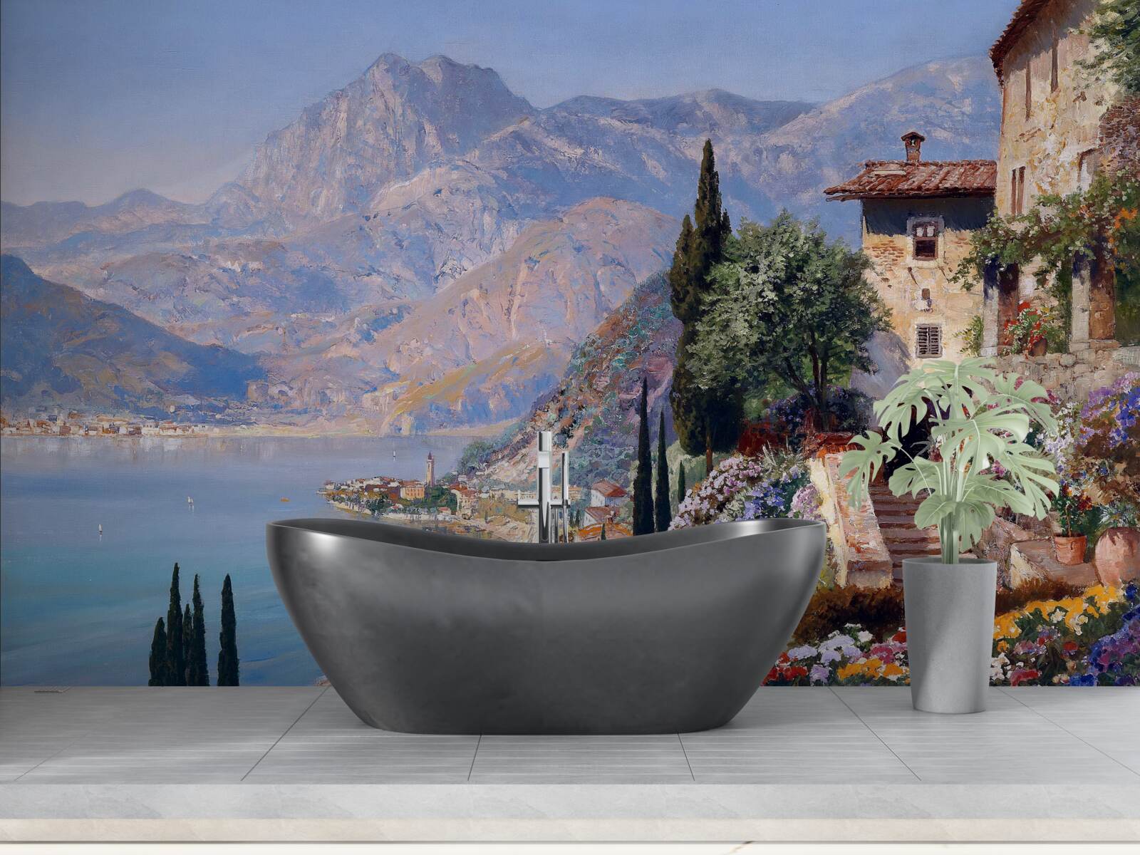 Фотошпалери Середземноморський пейзаж у кольорах