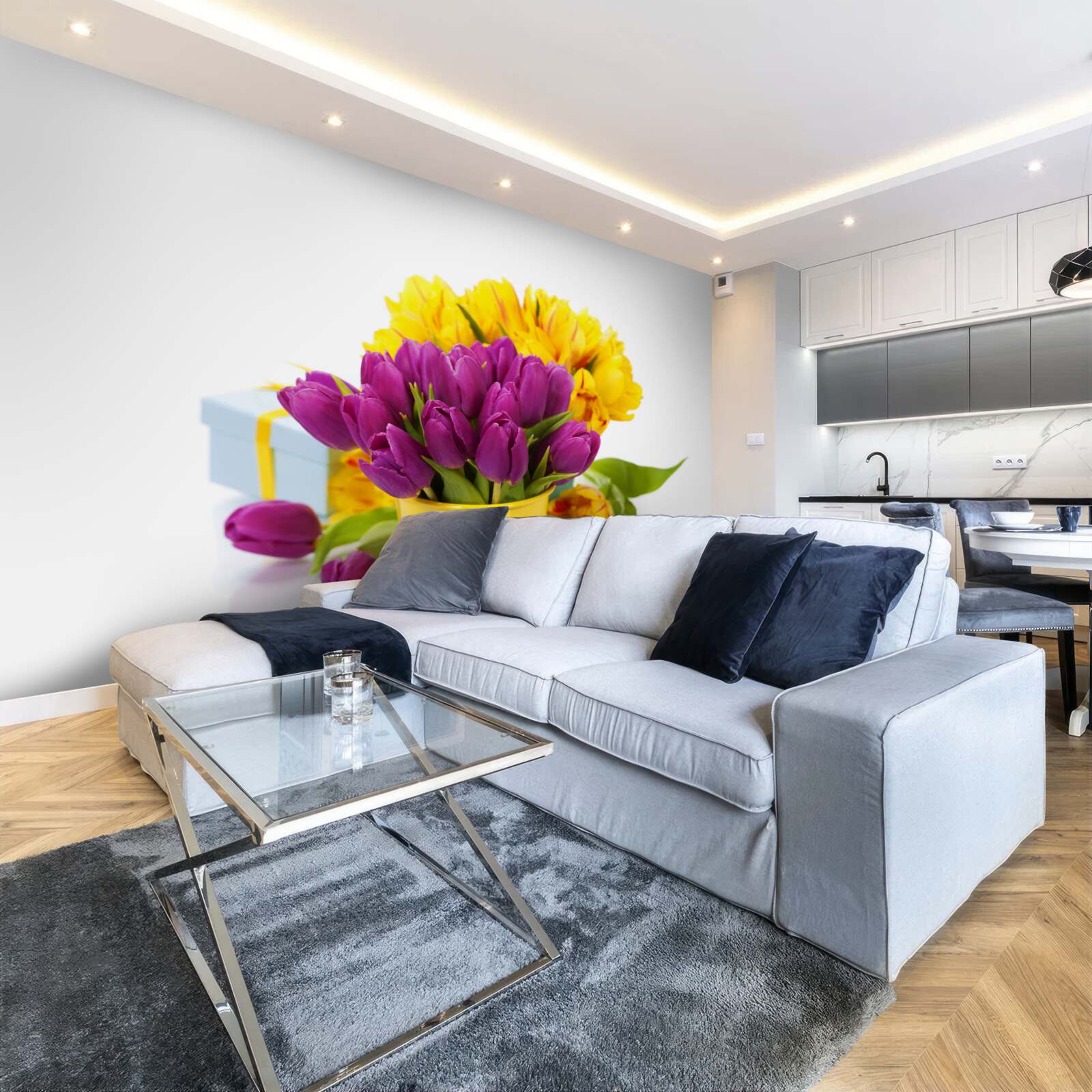 Фотошпалери набір фіолетових тюльпанів