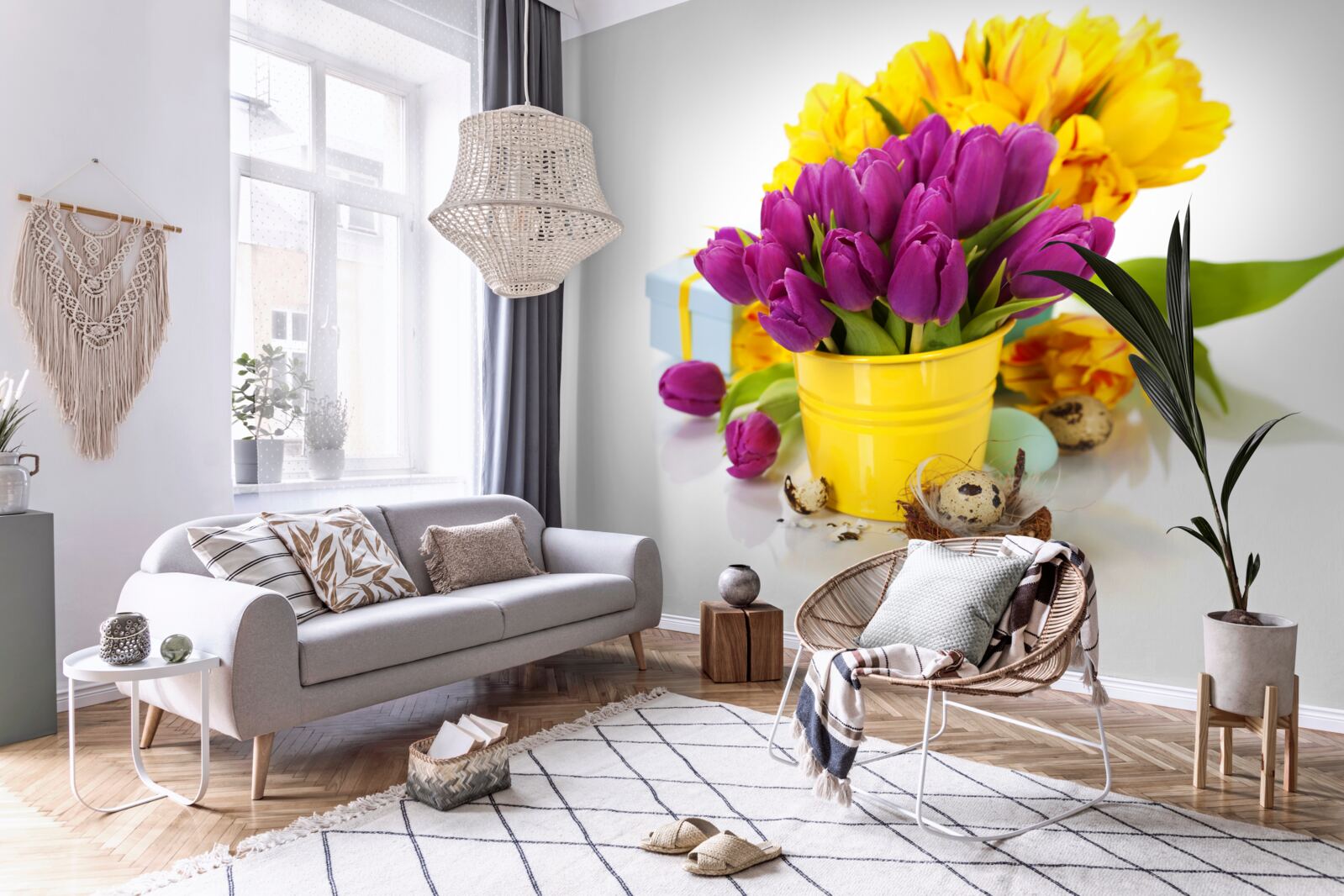 Фотошпалери набір фіолетових тюльпанів