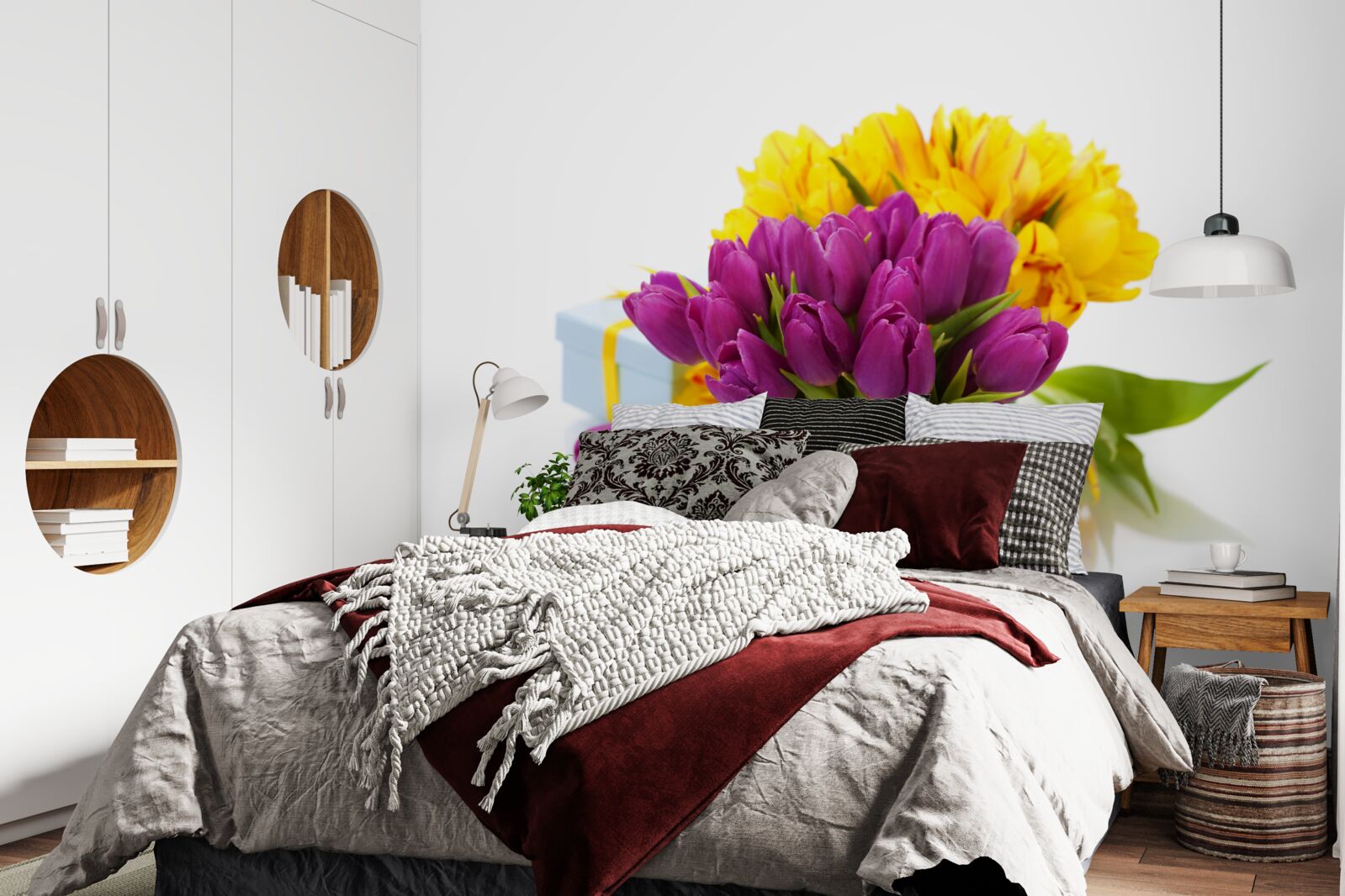 Фотошпалери набір фіолетових тюльпанів