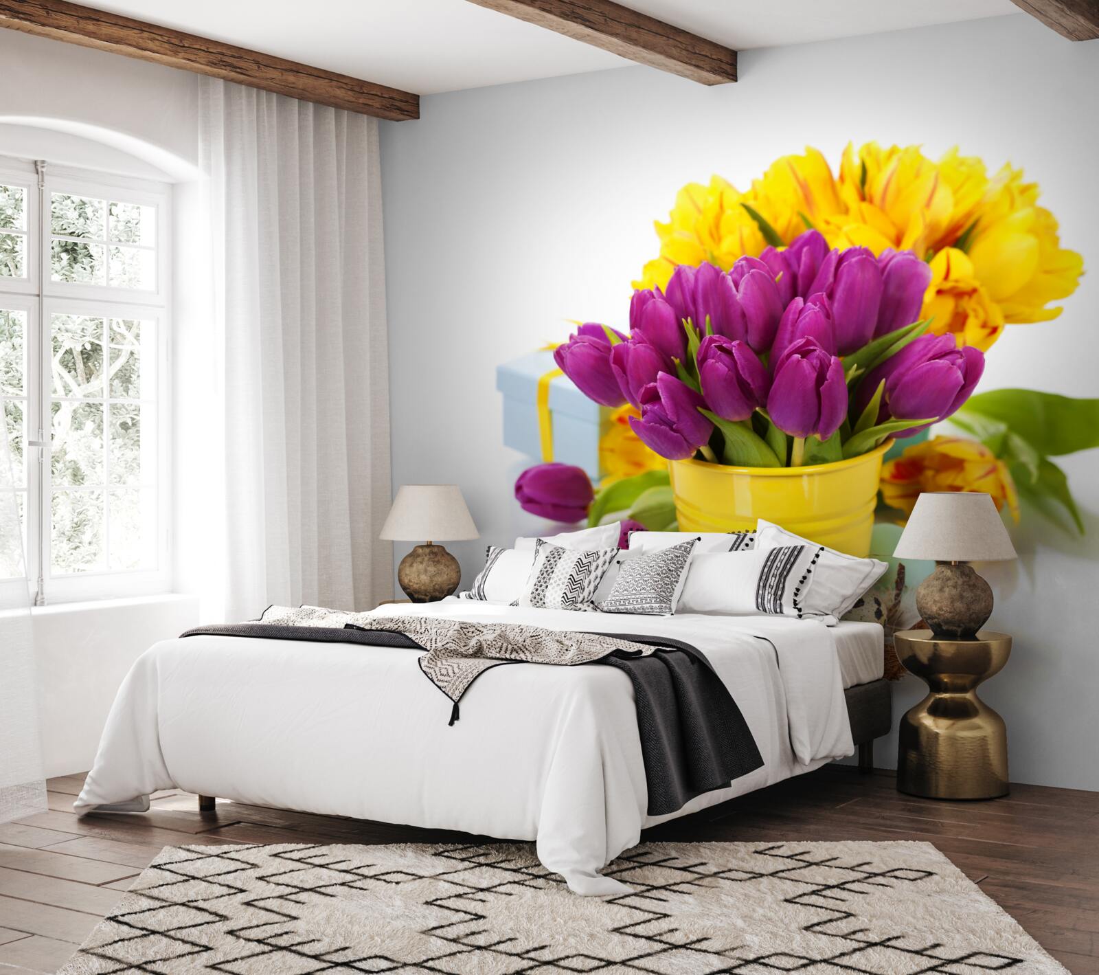 Фотошпалери набір фіолетових тюльпанів