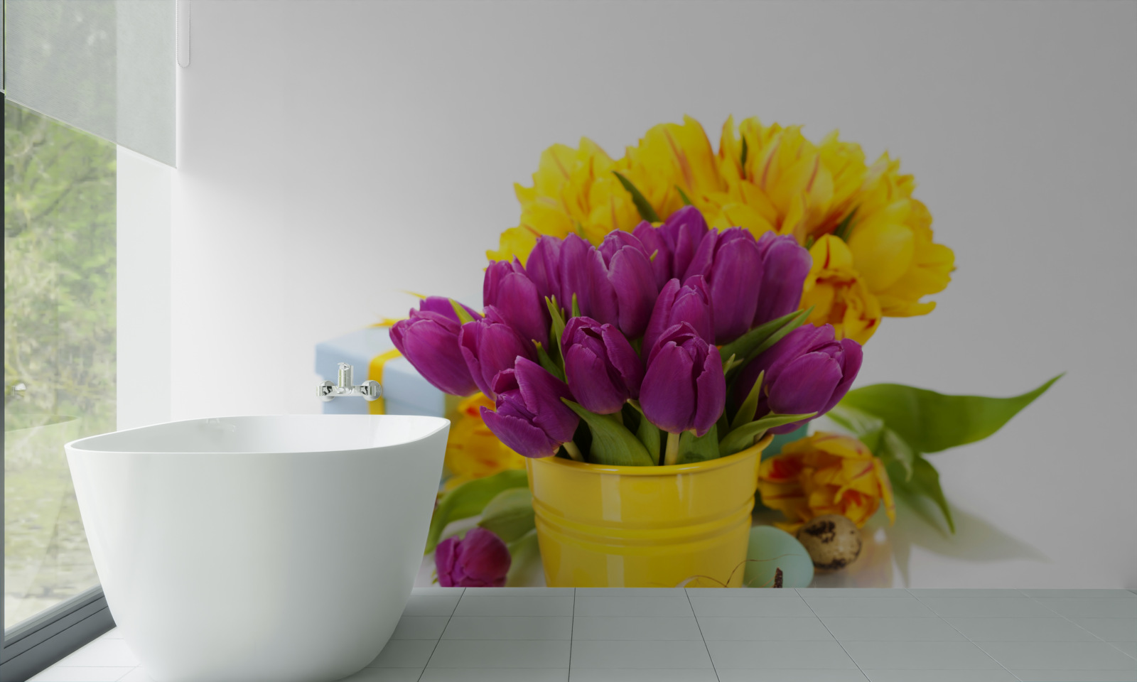 Фотошпалери набір фіолетових тюльпанів