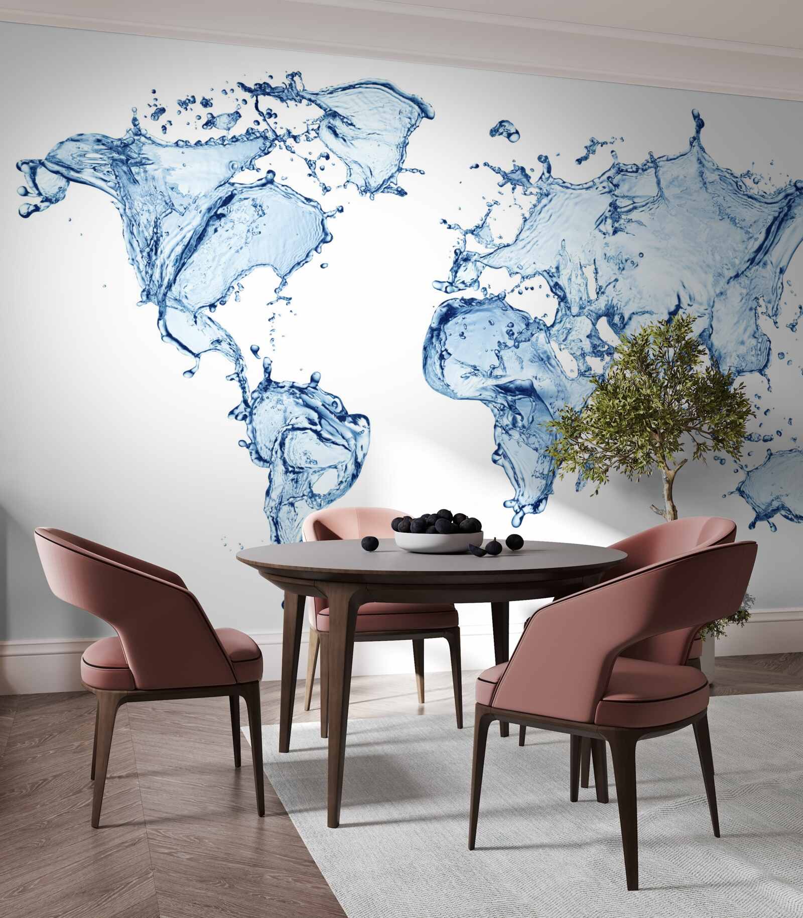 Фотошпалери атлас світу, сформований з води