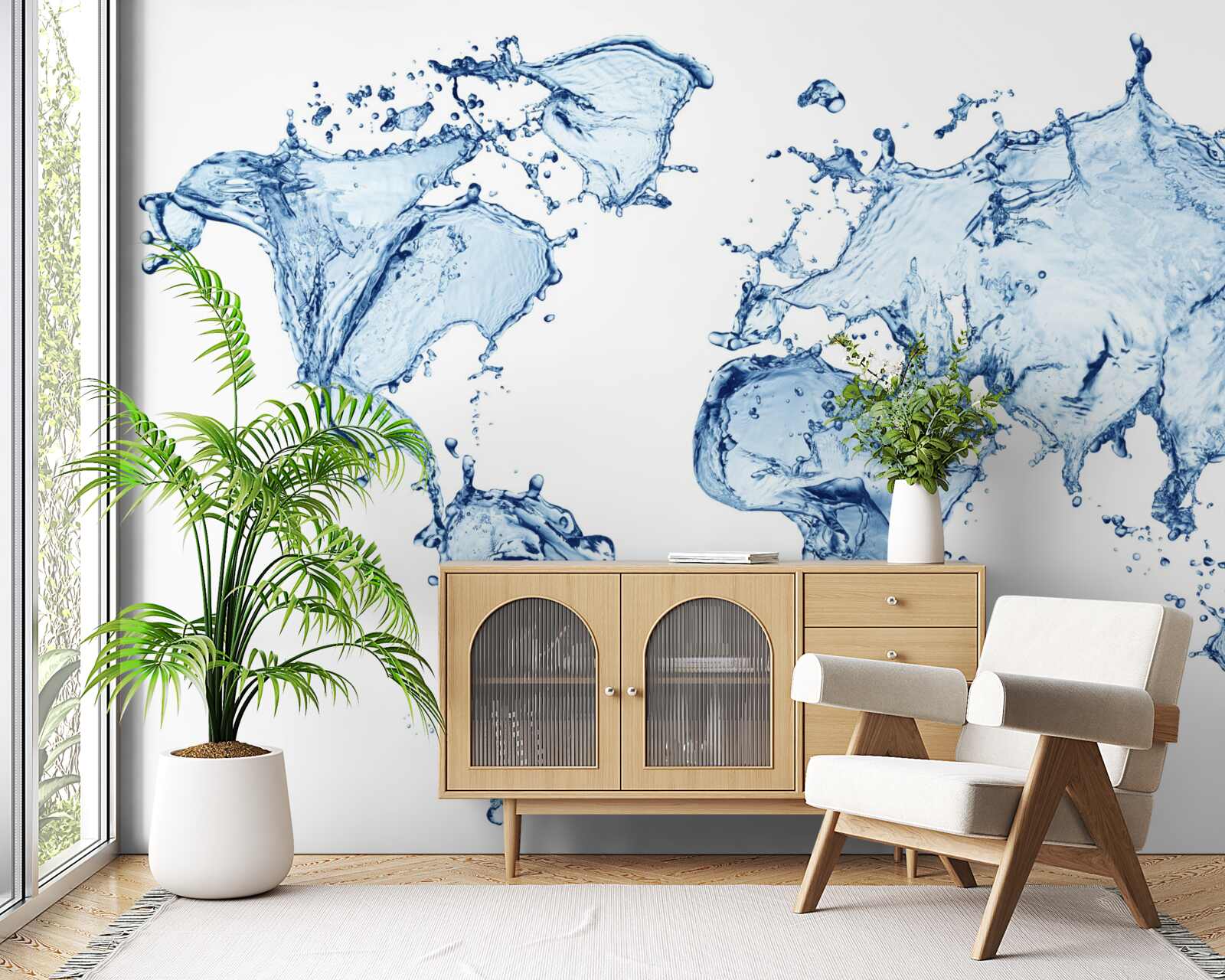 Фотошпалери атлас світу, сформований з води