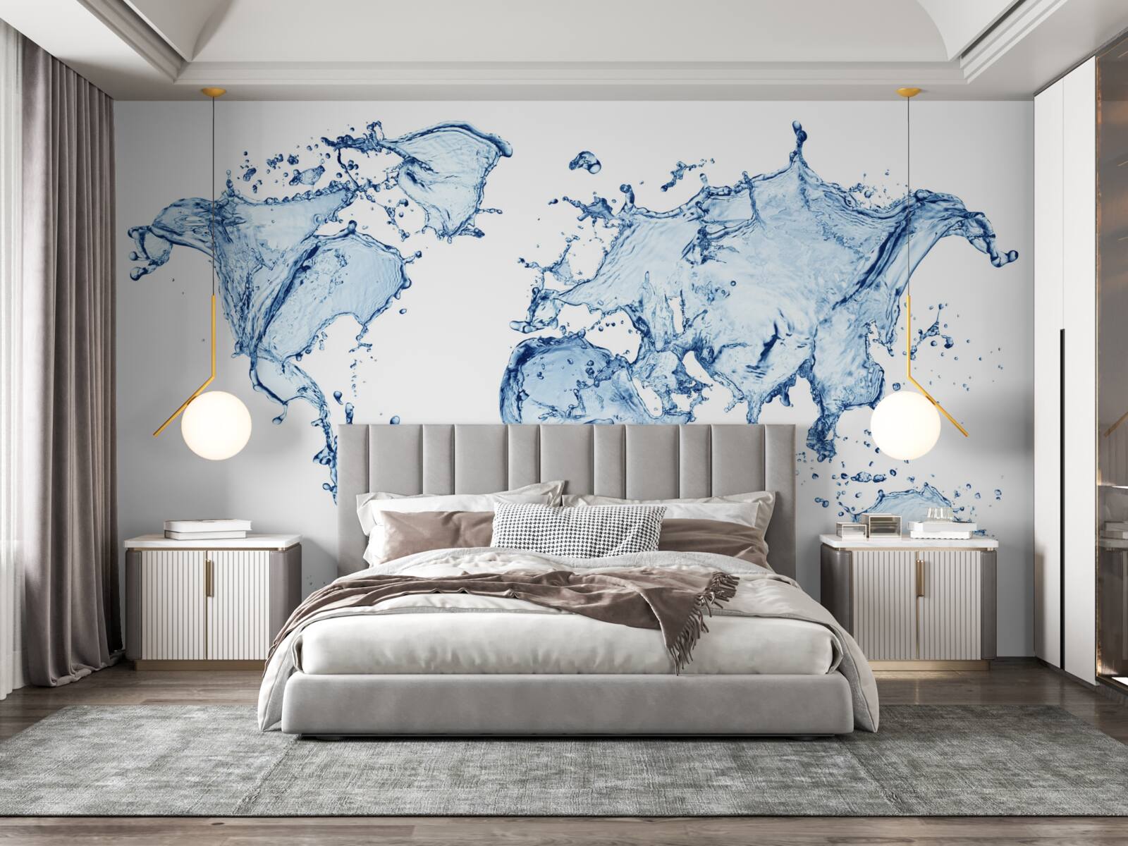 Фотошпалери атлас світу, сформований з води