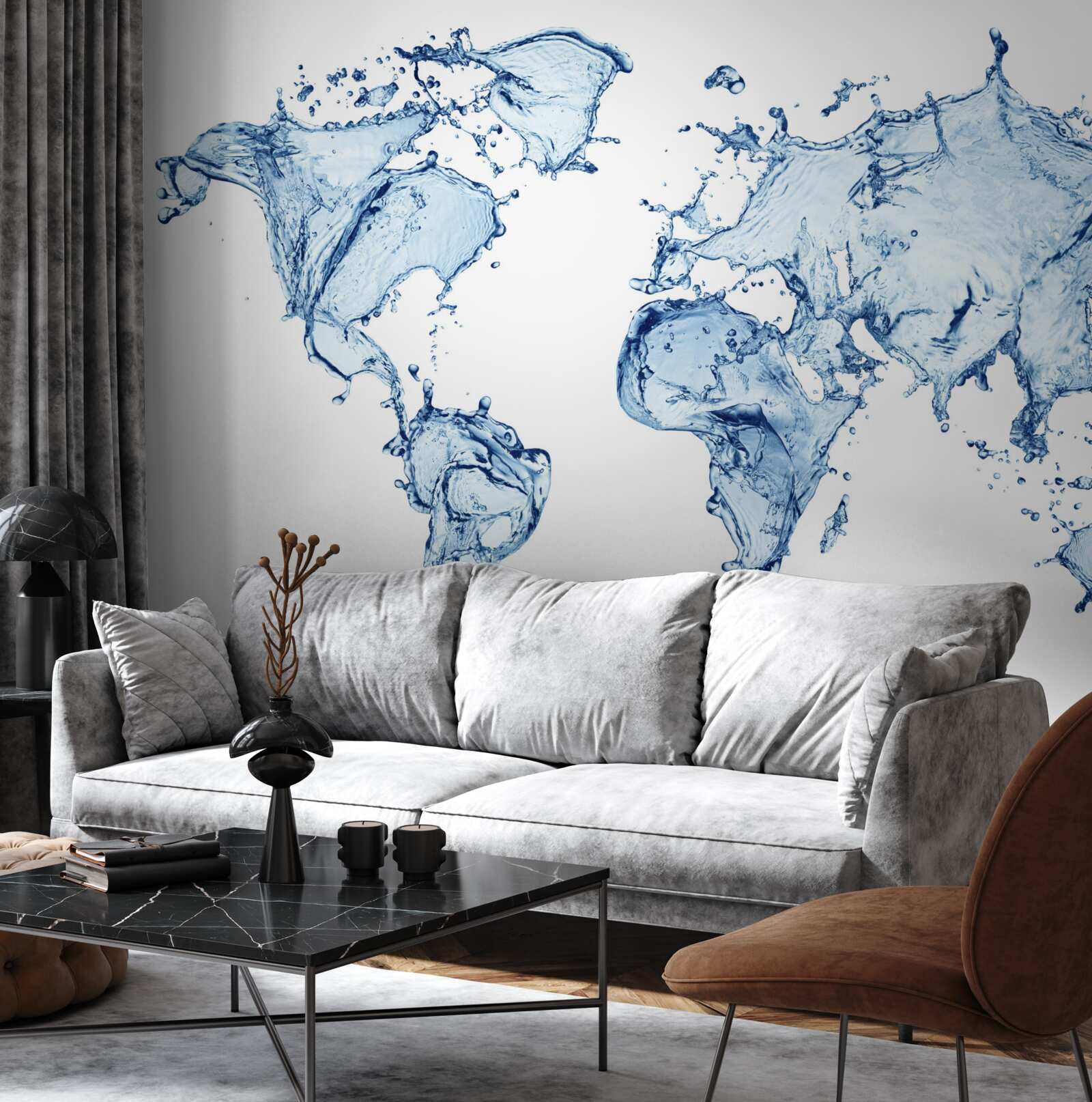 Фотошпалери атлас світу, сформований з води