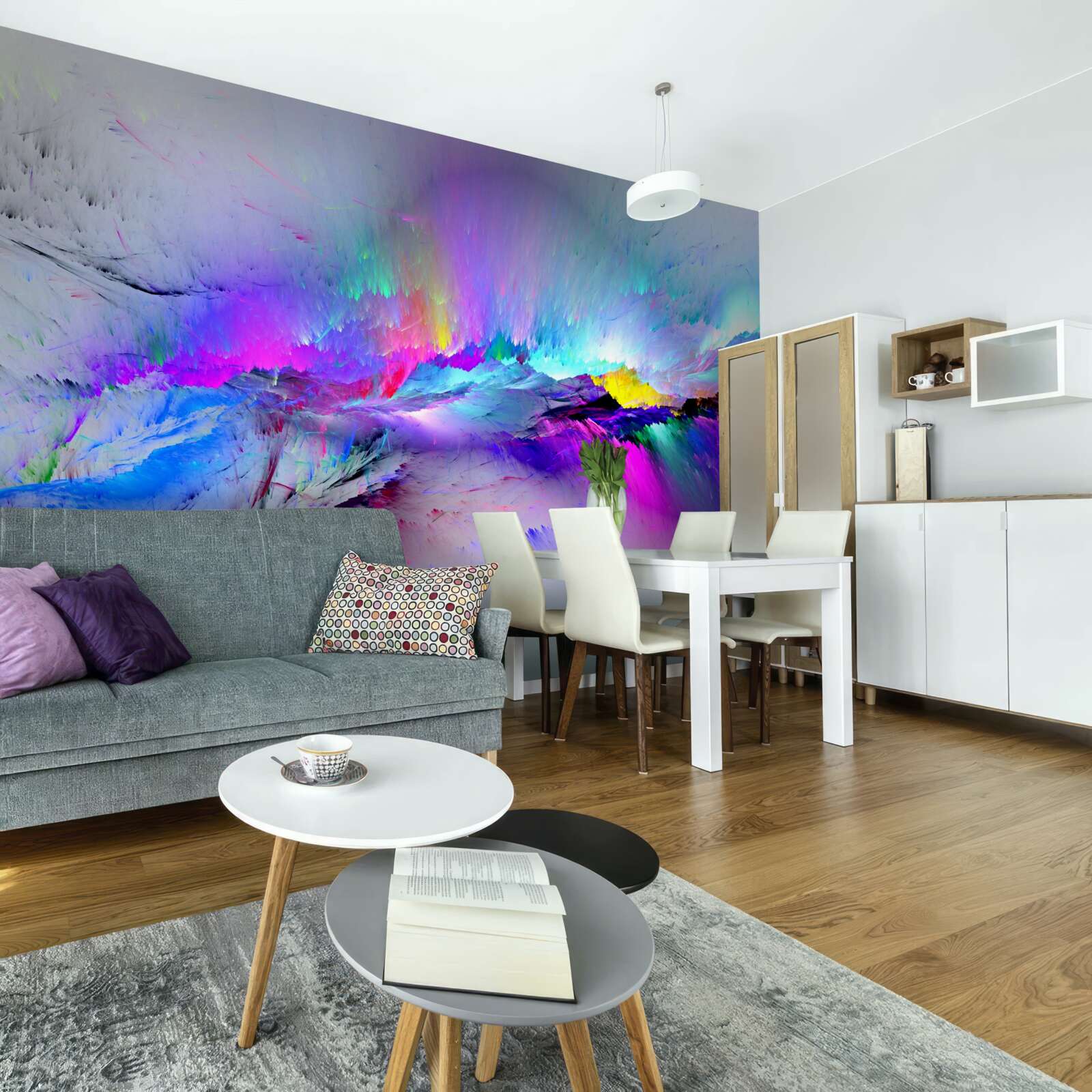 Фотошпалери полярне сяйво над південним полюсом