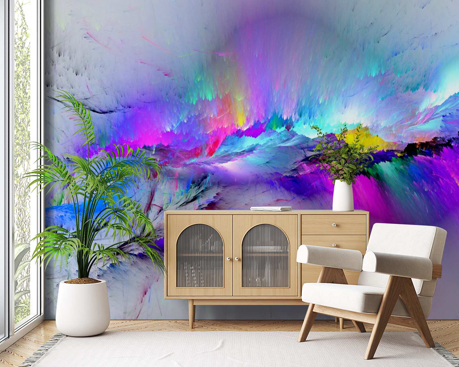 Фотошпалери полярне сяйво над південним полюсом