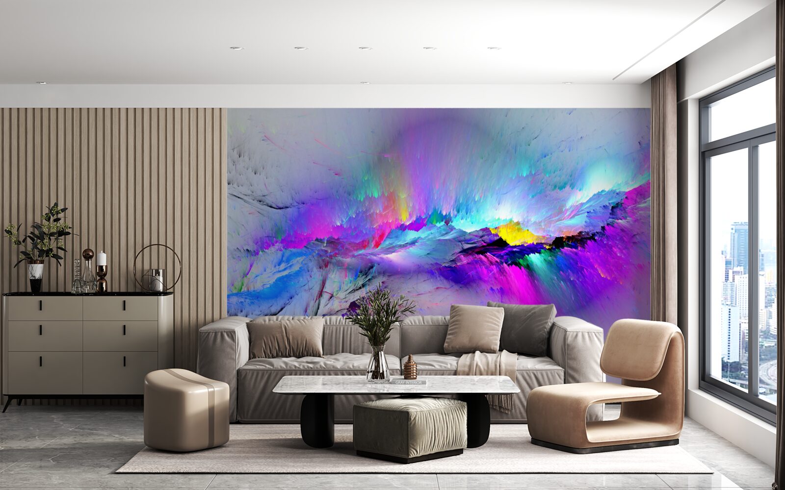 Фотошпалери полярне сяйво над південним полюсом