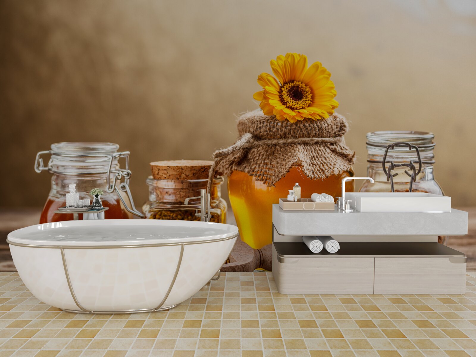 Фотошпалери смачні продукти бджільництва