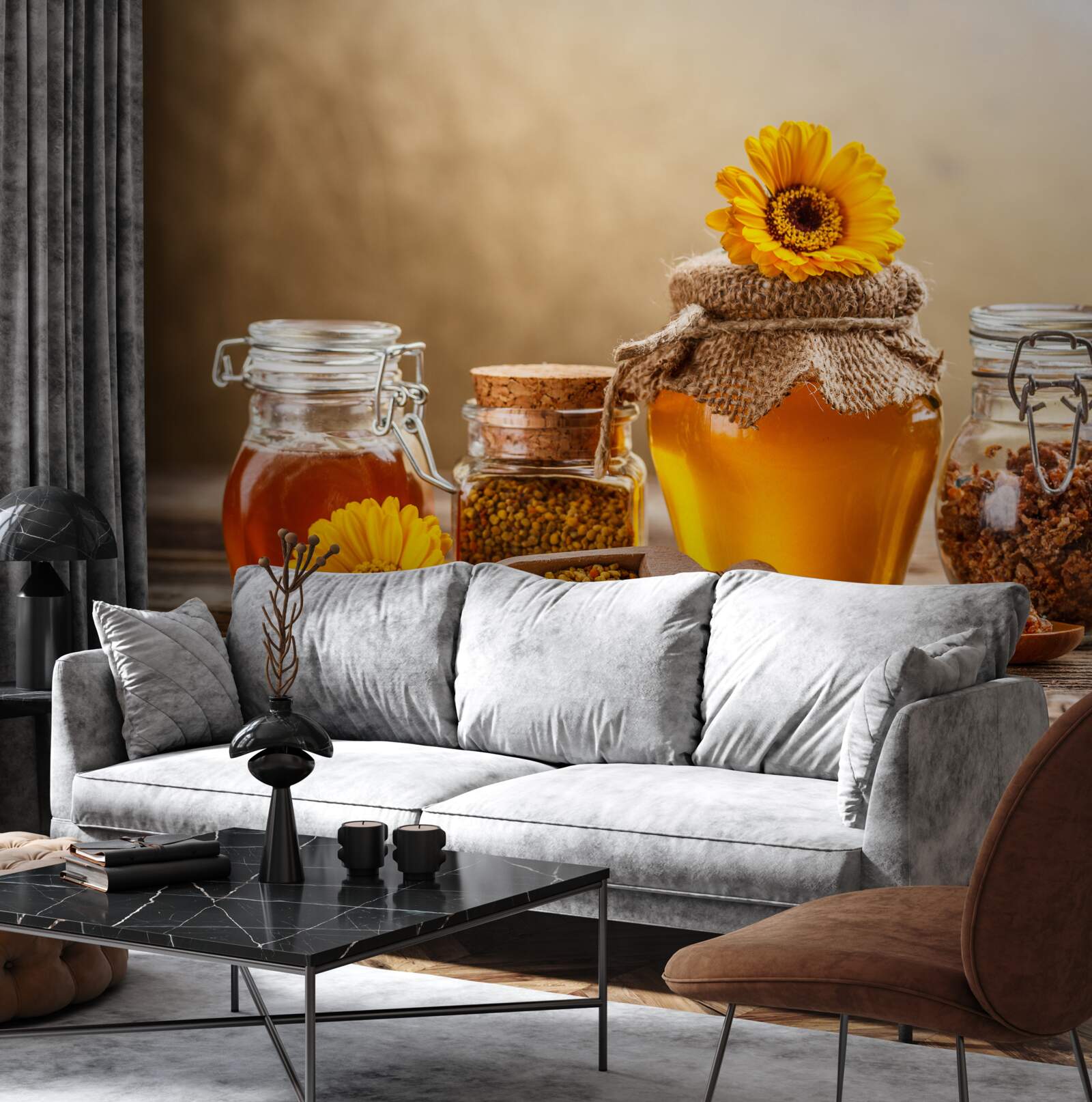 Фотошпалери смачні продукти бджільництва