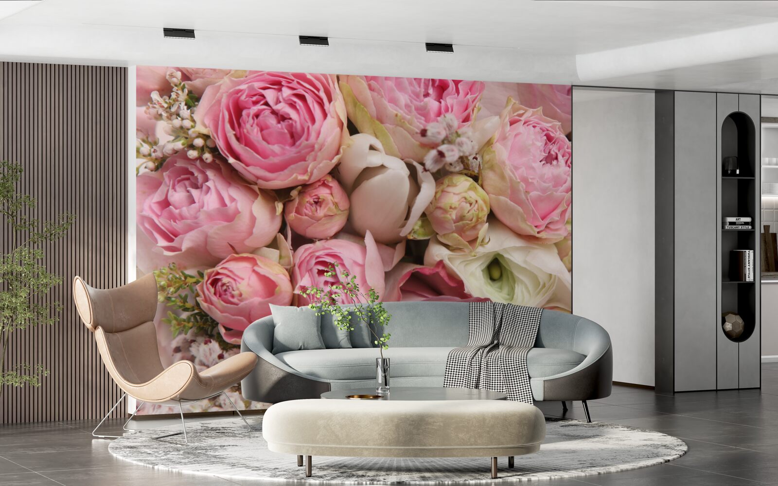 Фотошпалери ніжний букет квітів з романтичним відтінком