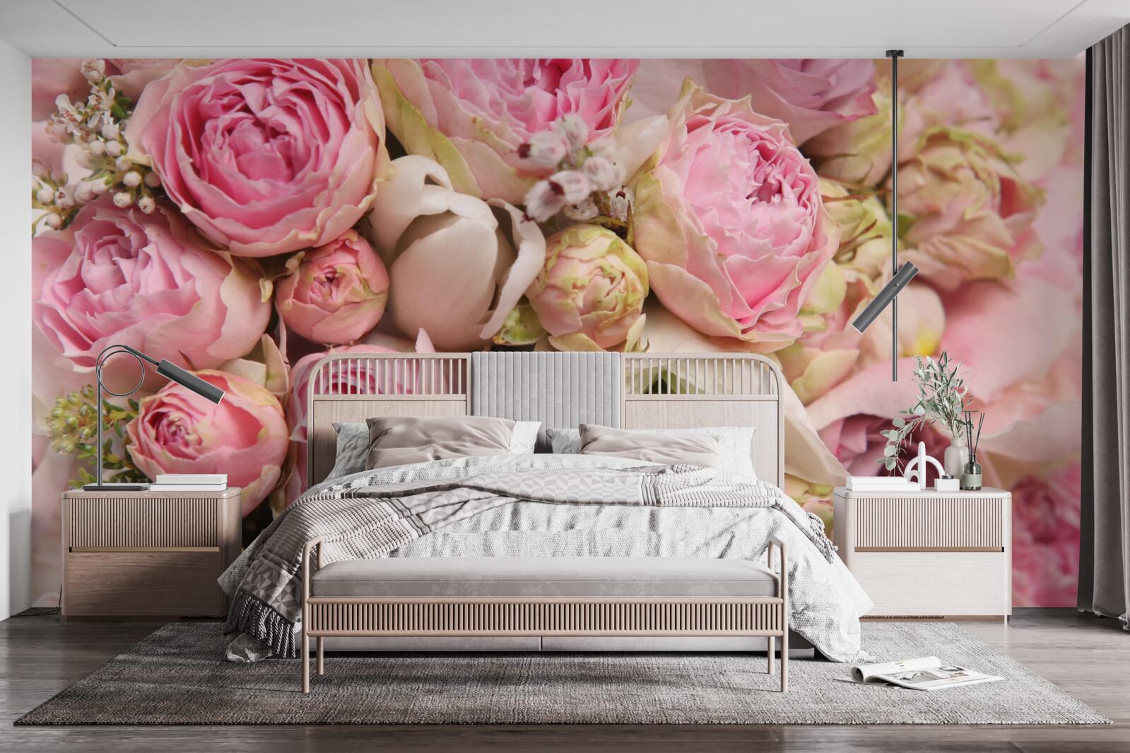 Фотошпалери ніжний букет квітів з романтичним відтінком