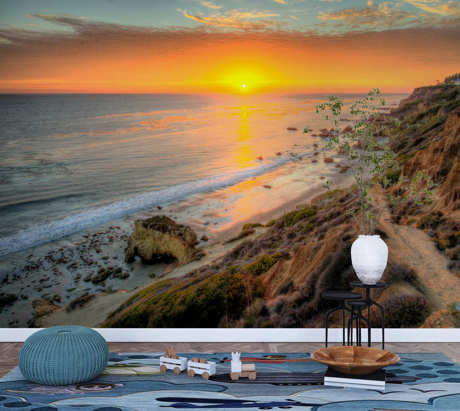 Фотошпалери сонце, що заходить в океан на заході