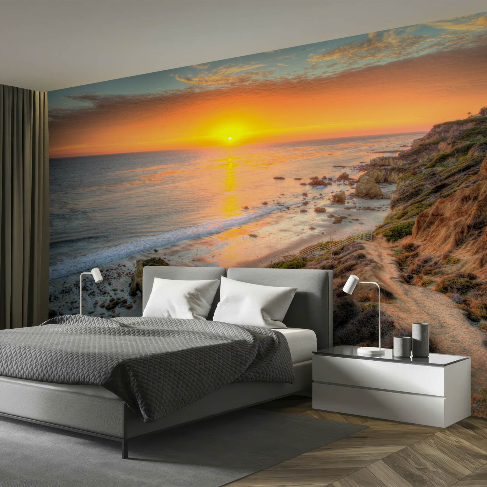 Фотошпалери сонце, що заходить в океан на заході