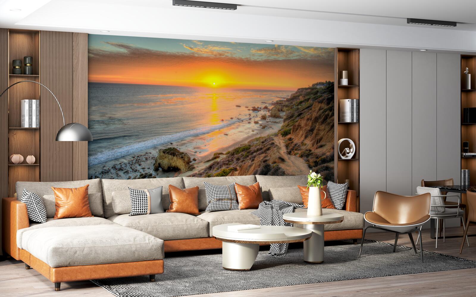 Фотошпалери сонце, що заходить в океан на заході