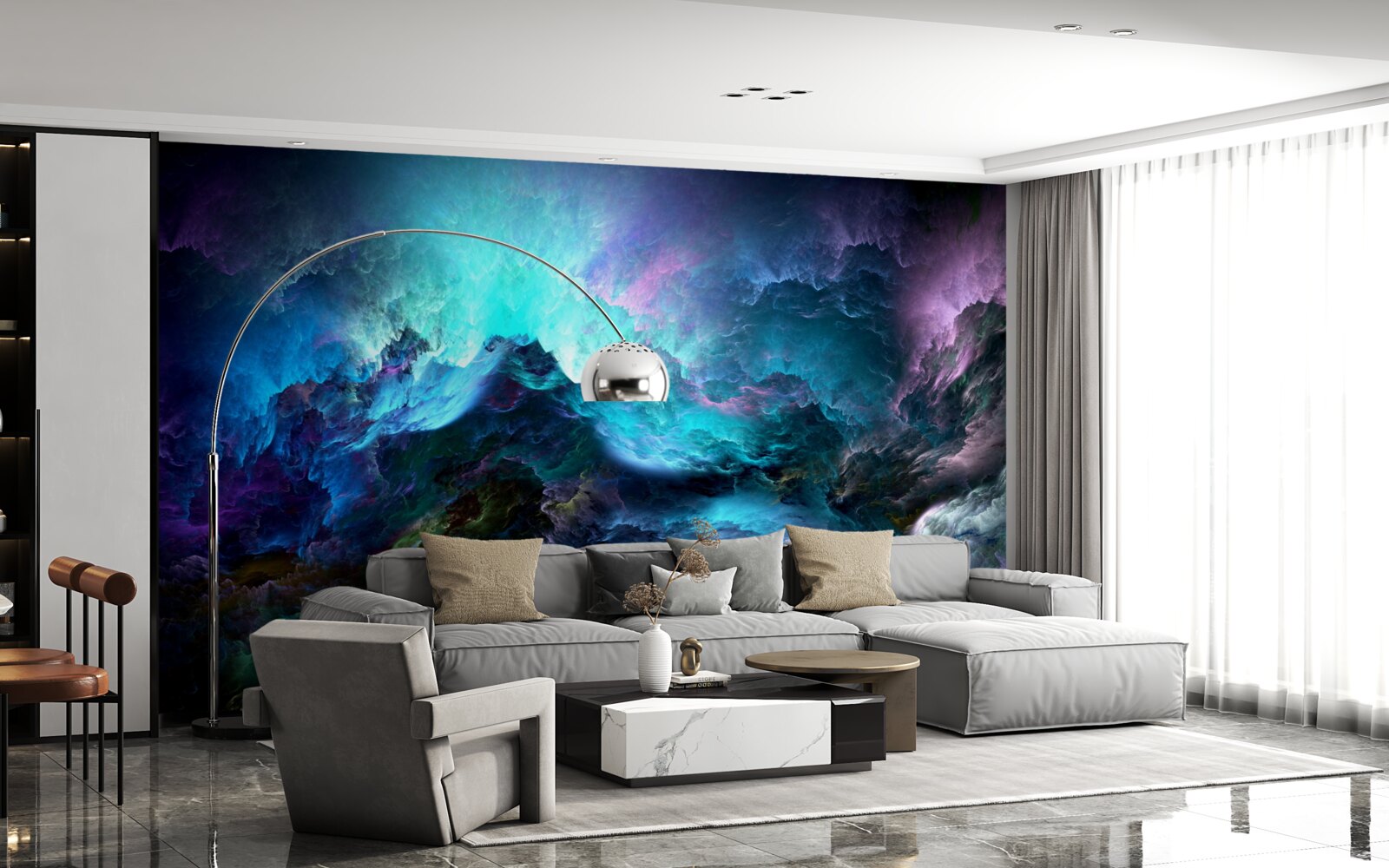 Фотошпалери нічні грозові хмари