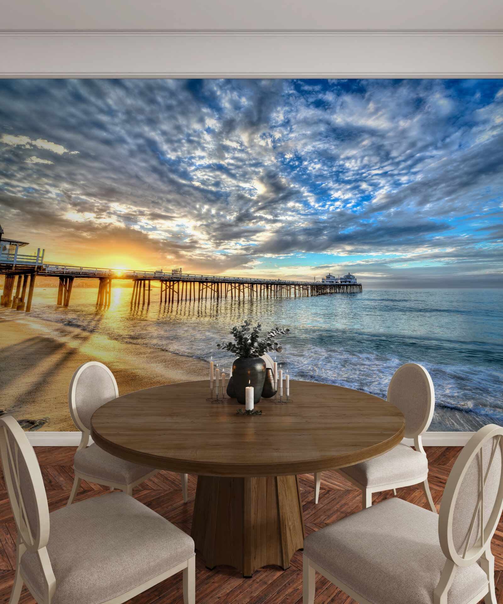 Фотошпалери рибальський причал на світанку