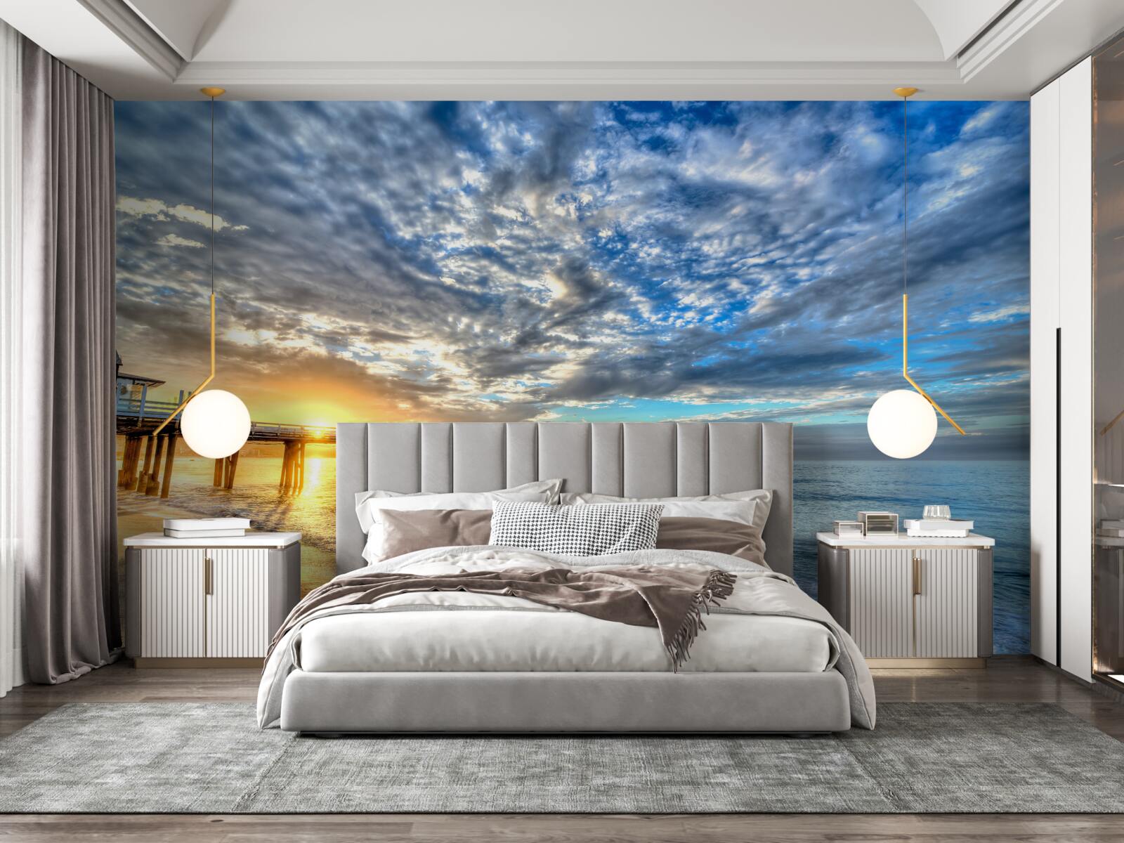 Фотошпалери рибальський причал на світанку