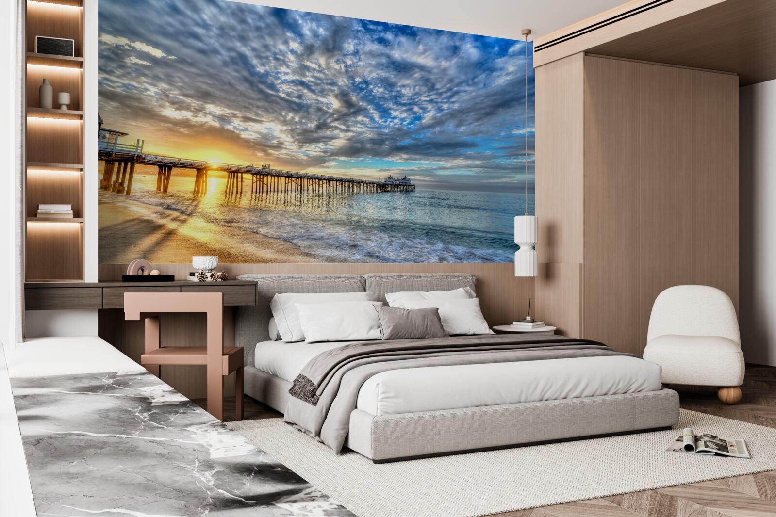 Фотошпалери рибальський причал на світанку