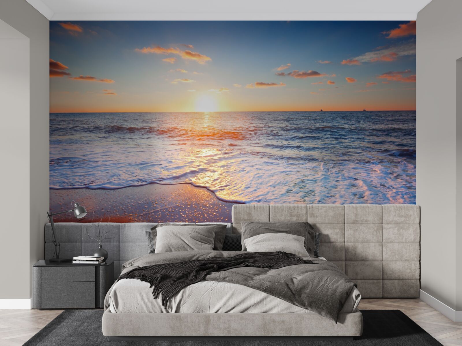 Фотошпалери захід сонця, що зникає у хвилях