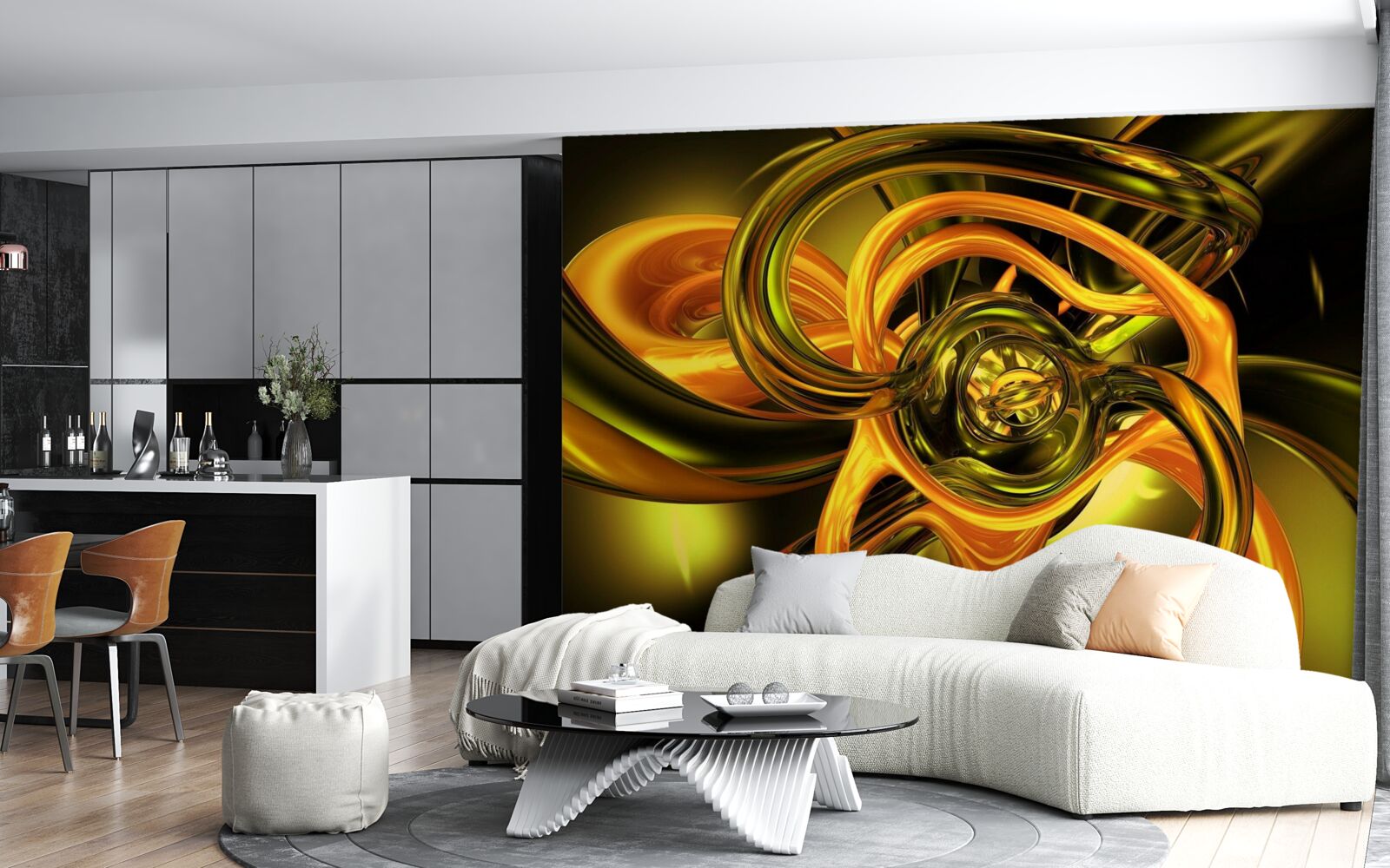 Фотошпалери замкнуті лінії з плавними контурами