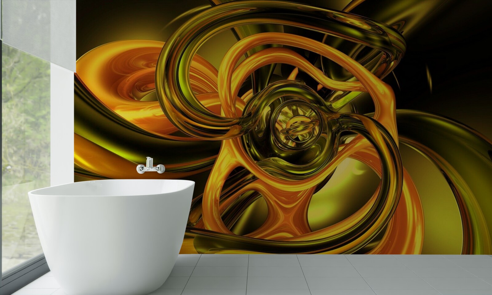 Фотошпалери замкнуті лінії з плавними контурами