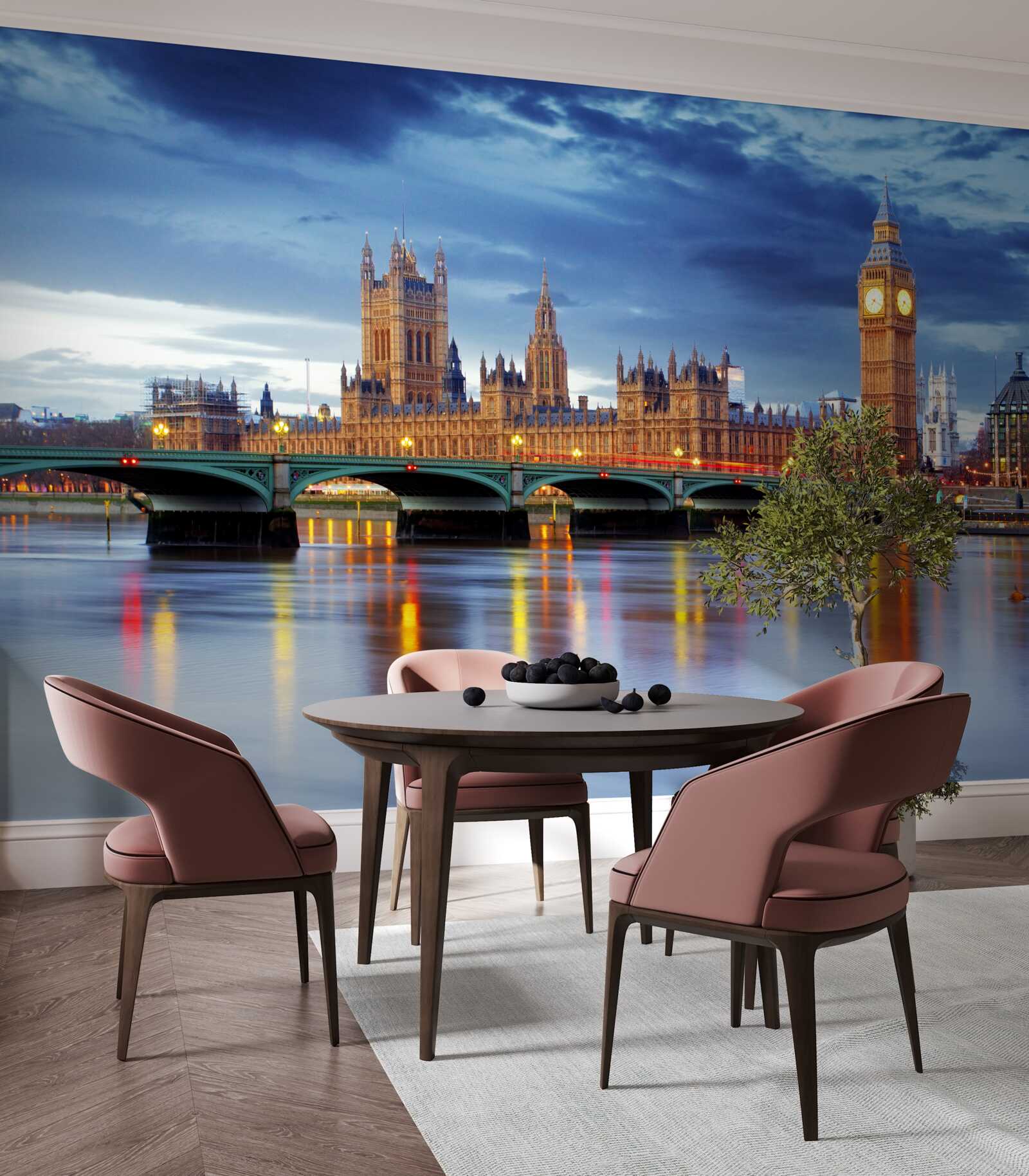 Фотошпалери відображення британського парламенту у воді річки