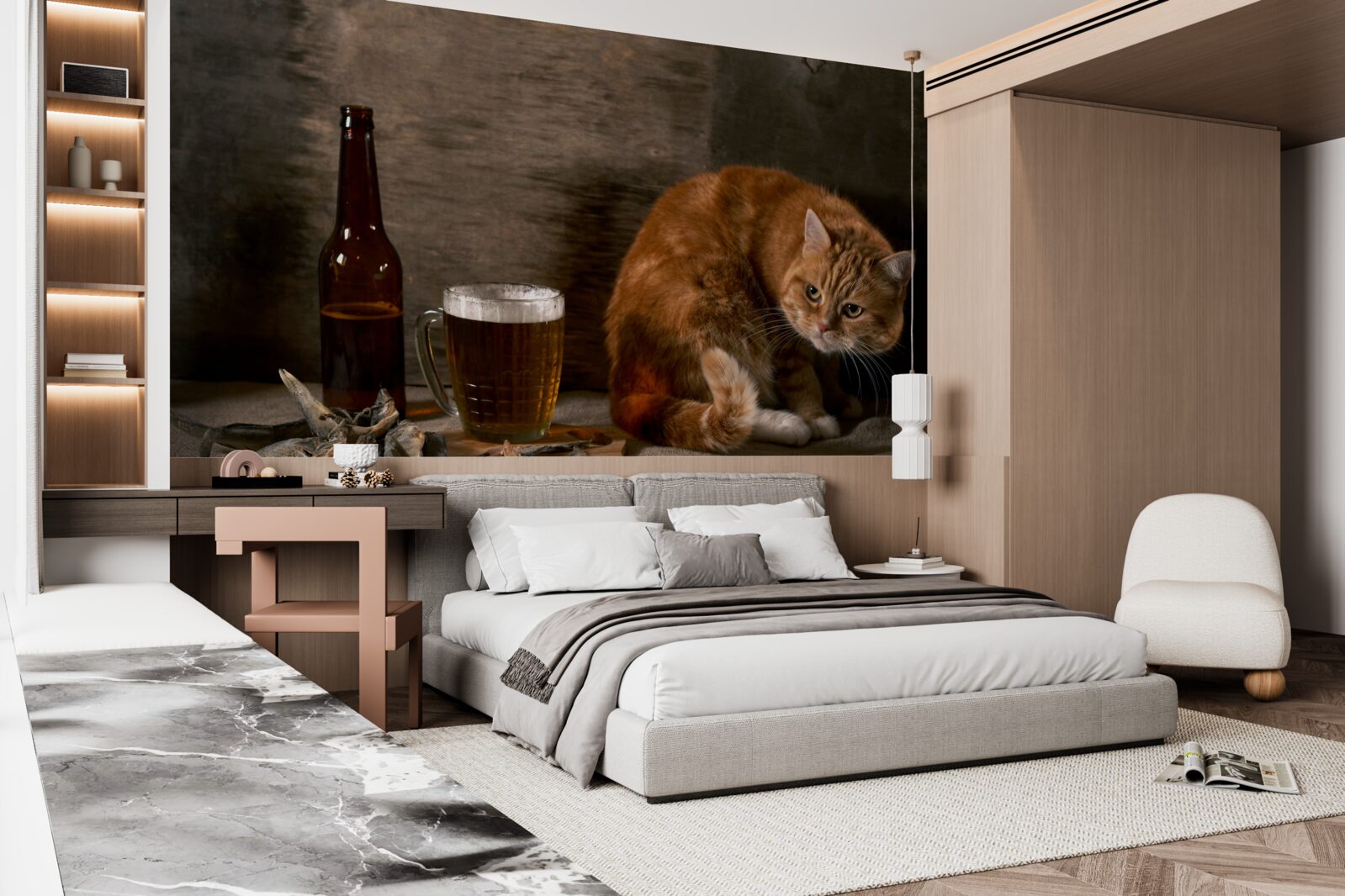 Фотошпалери приманка для домашніх і морських тварин з рудим хутром