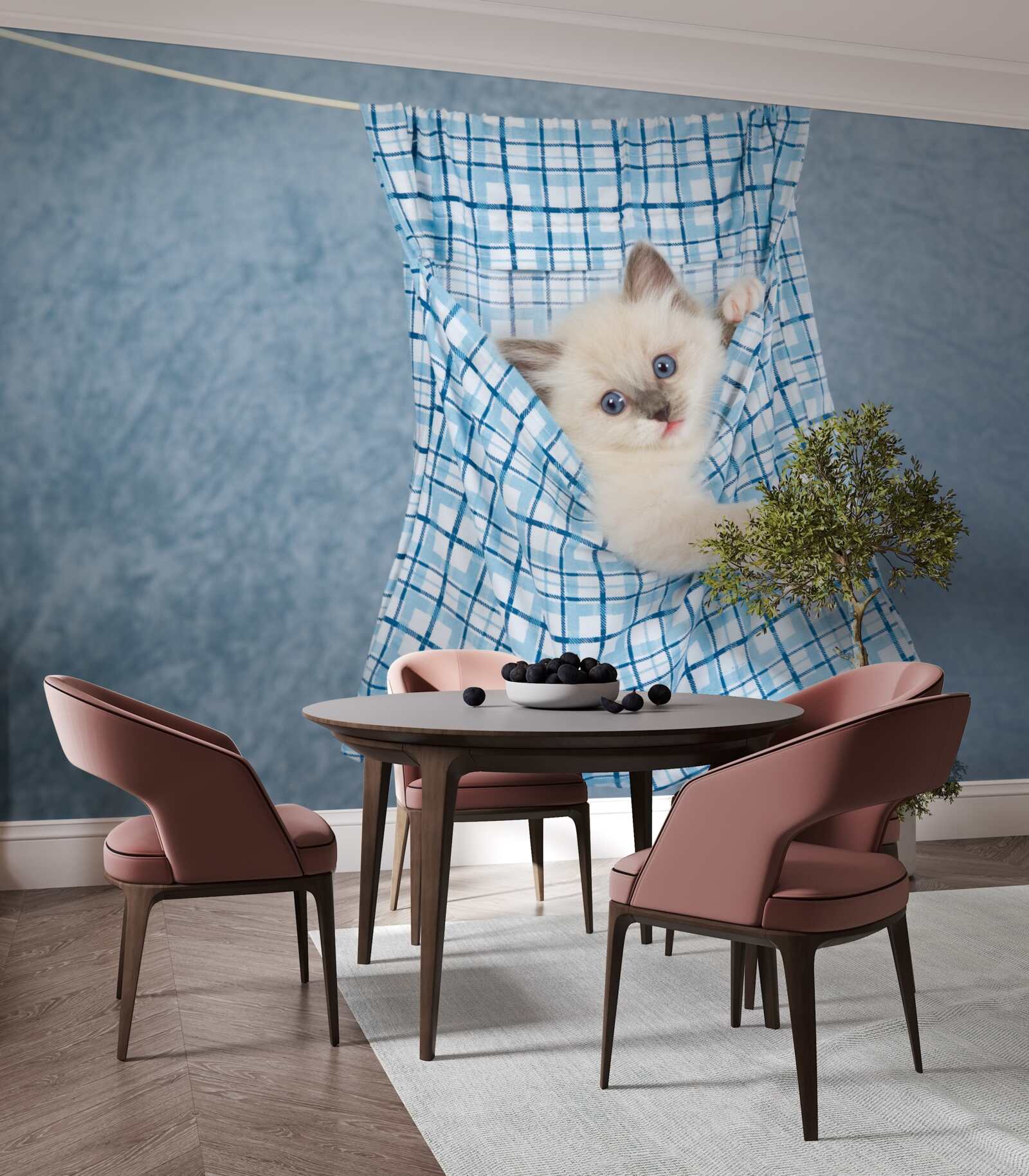 Фотошпалери сумка виявилася пасткою для сіамського кота