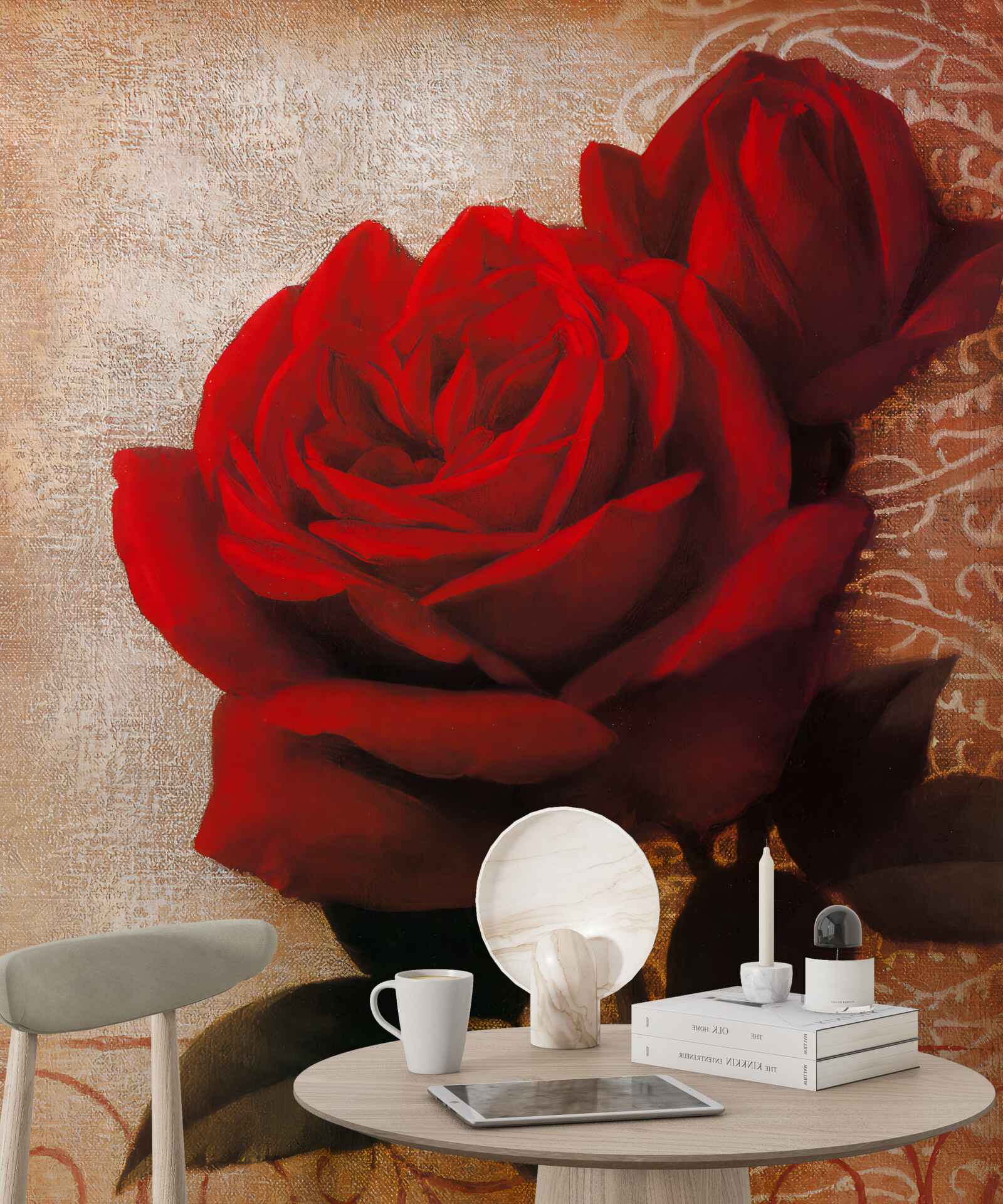 Фотошпалери королева троянд у червоному
