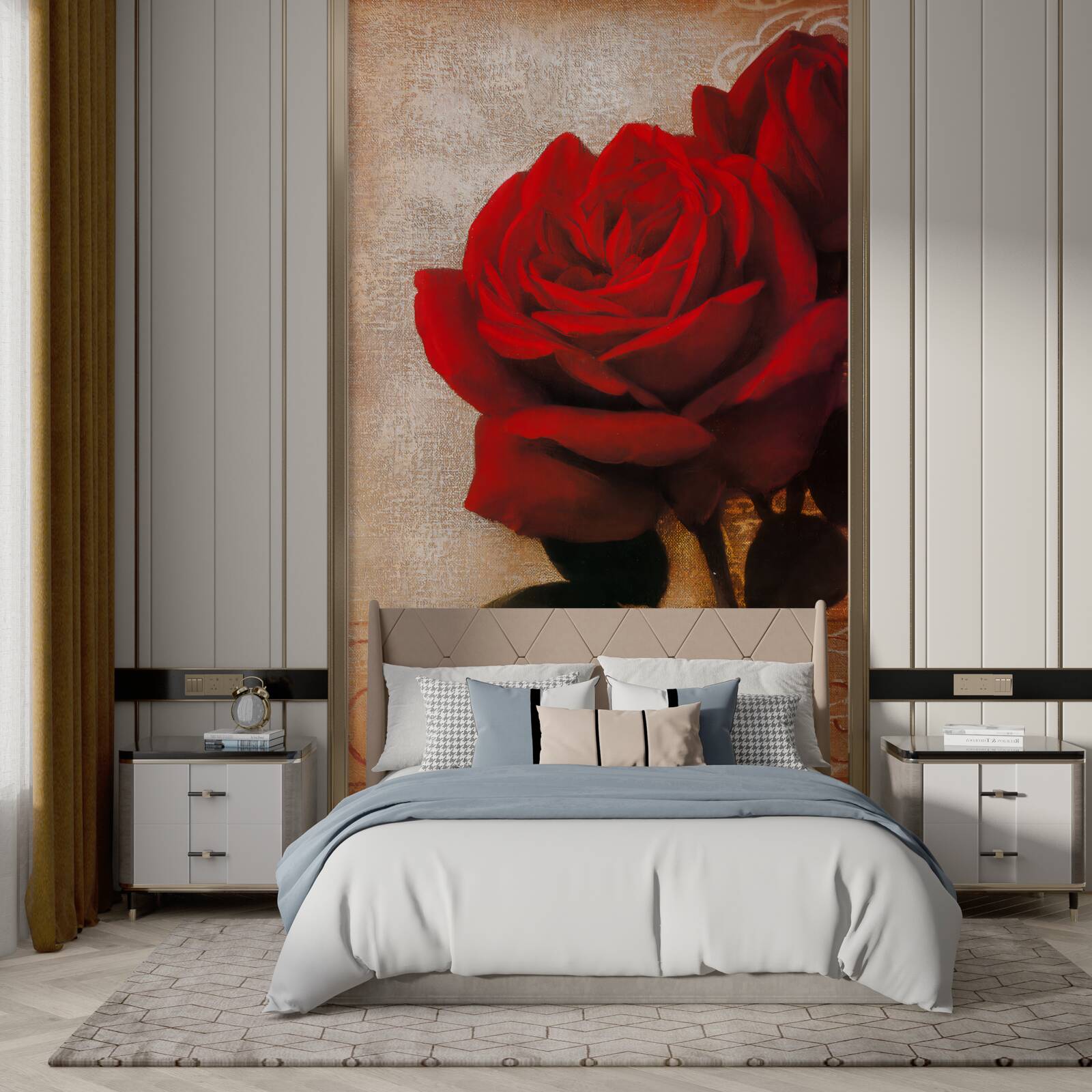 Фотошпалери королева троянд у червоному