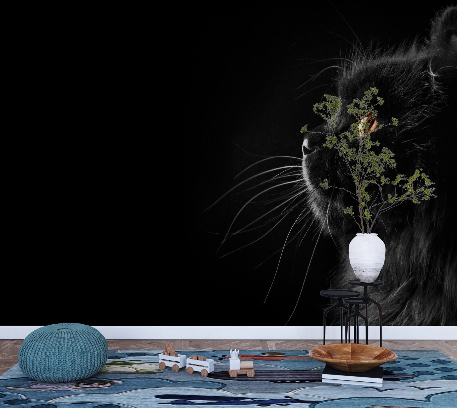 Фотошпалери золотоокий чорний кіт