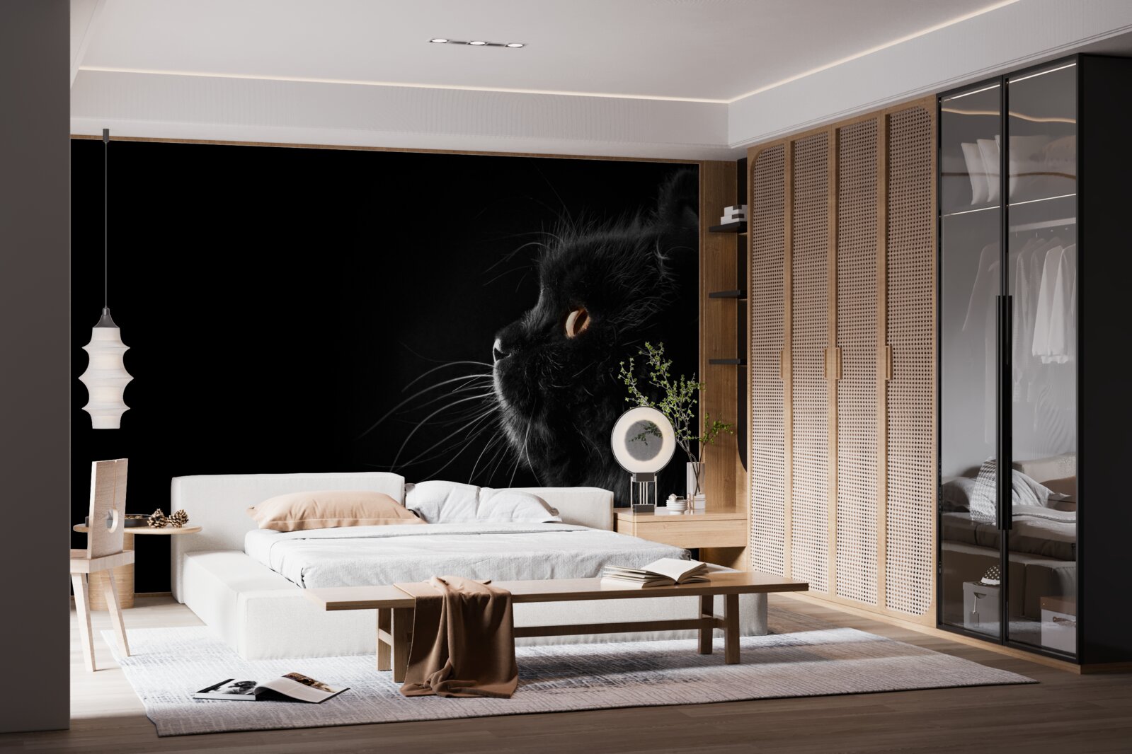 Фотошпалери золотоокий чорний кіт