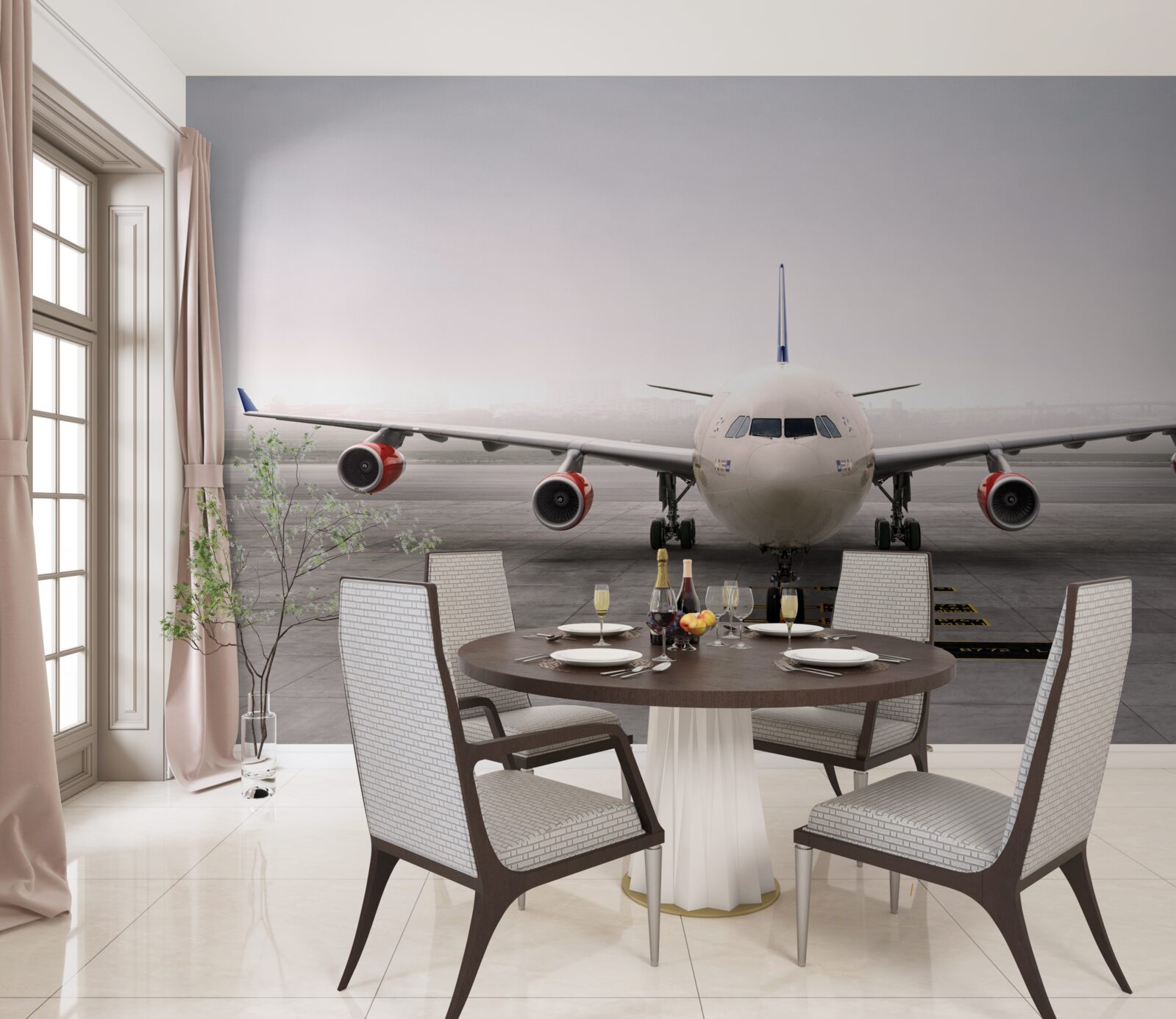 Фотошпалери літак на злітно-посадковій смузі