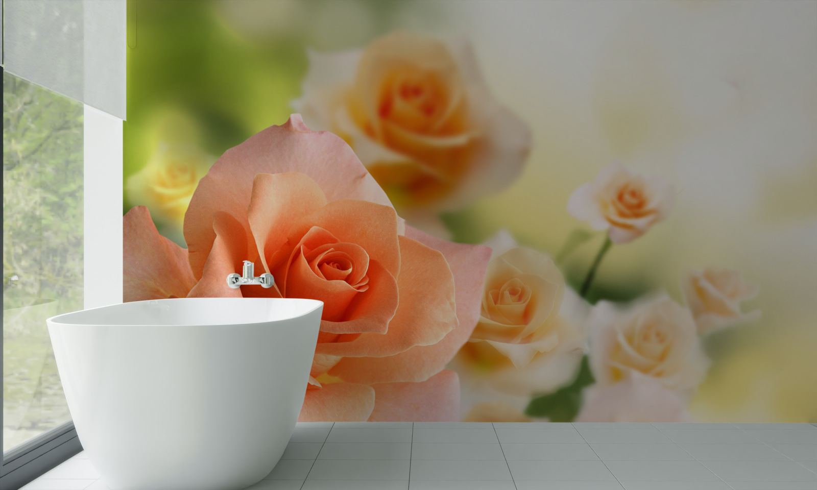 Фотошпалери легкий букет троянд, що ростуть у кущах