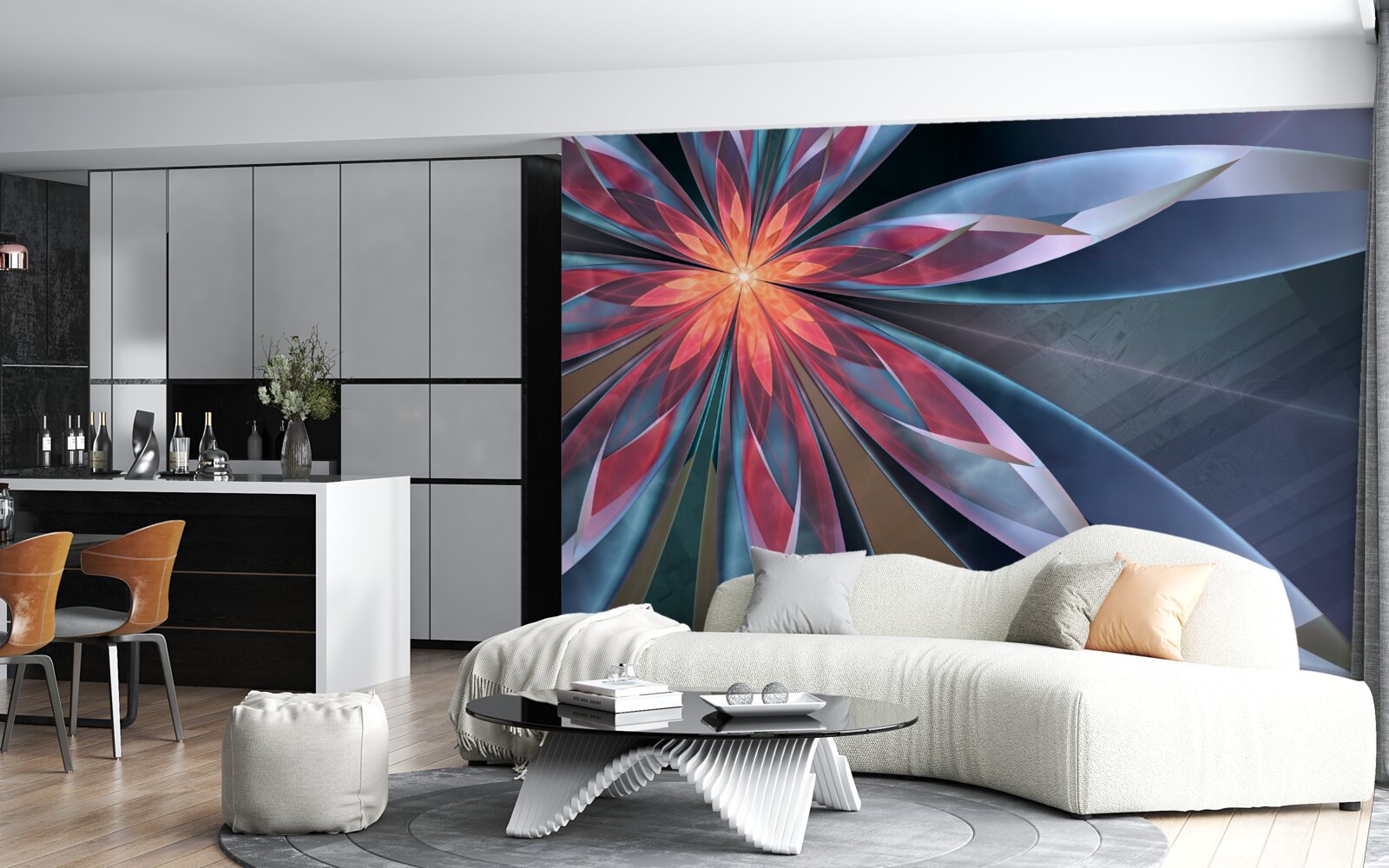 Фотошпалери лотос з червоною серцевиною