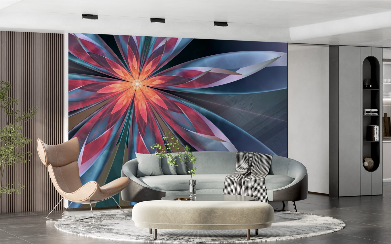 Фотошпалери лотос з червоною серцевиною