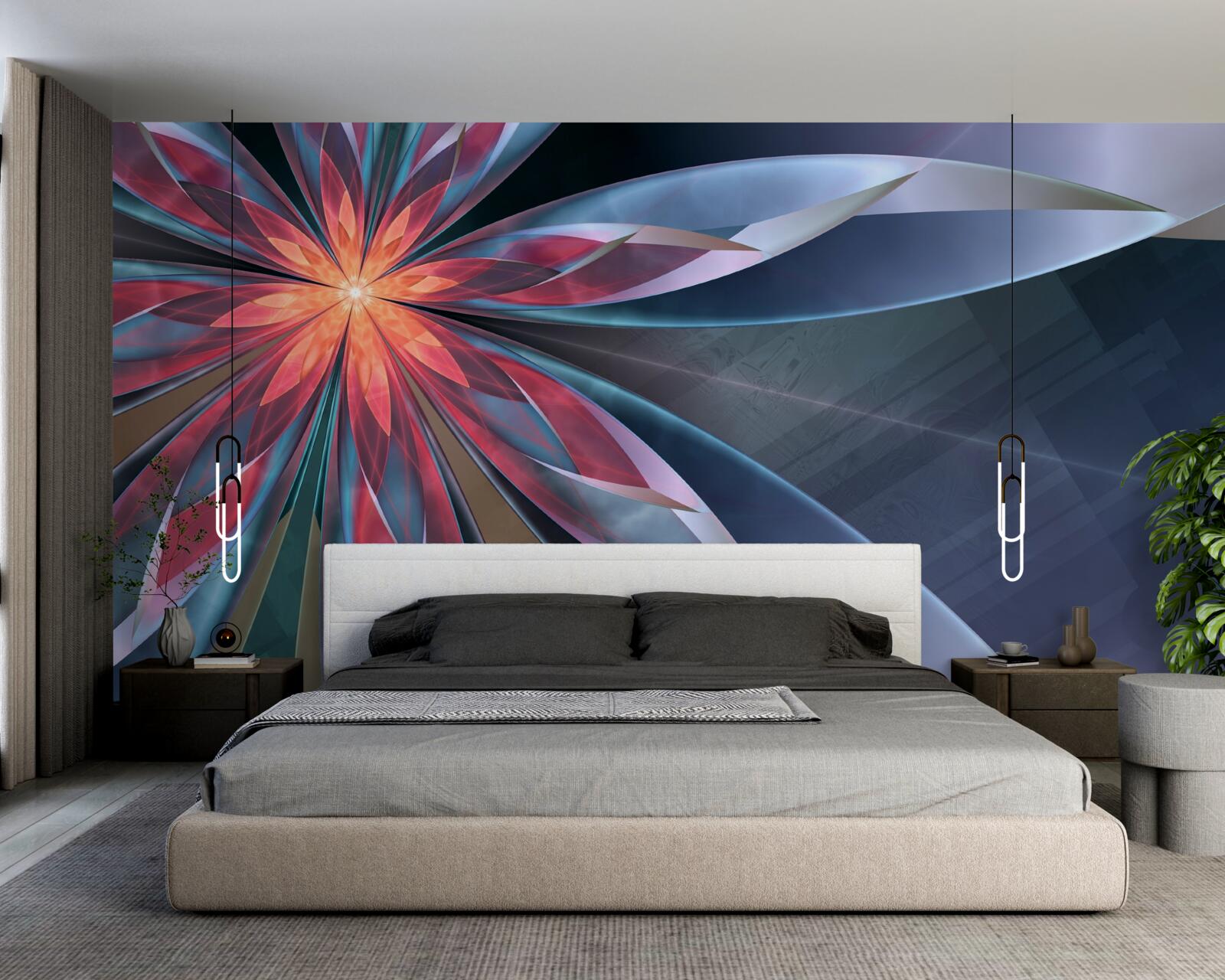 Фотошпалери лотос з червоною серцевиною