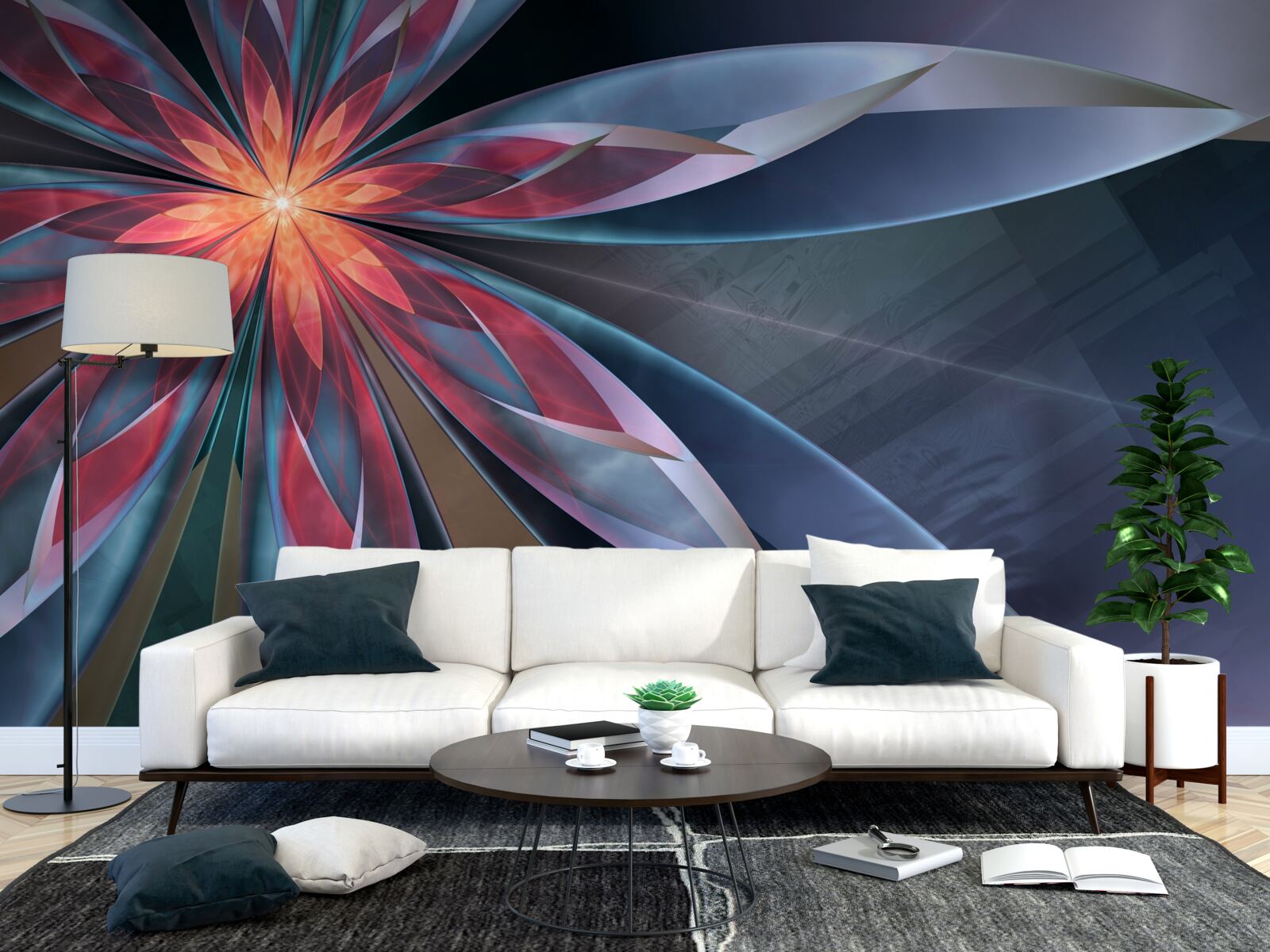 Фотошпалери лотос з червоною серцевиною