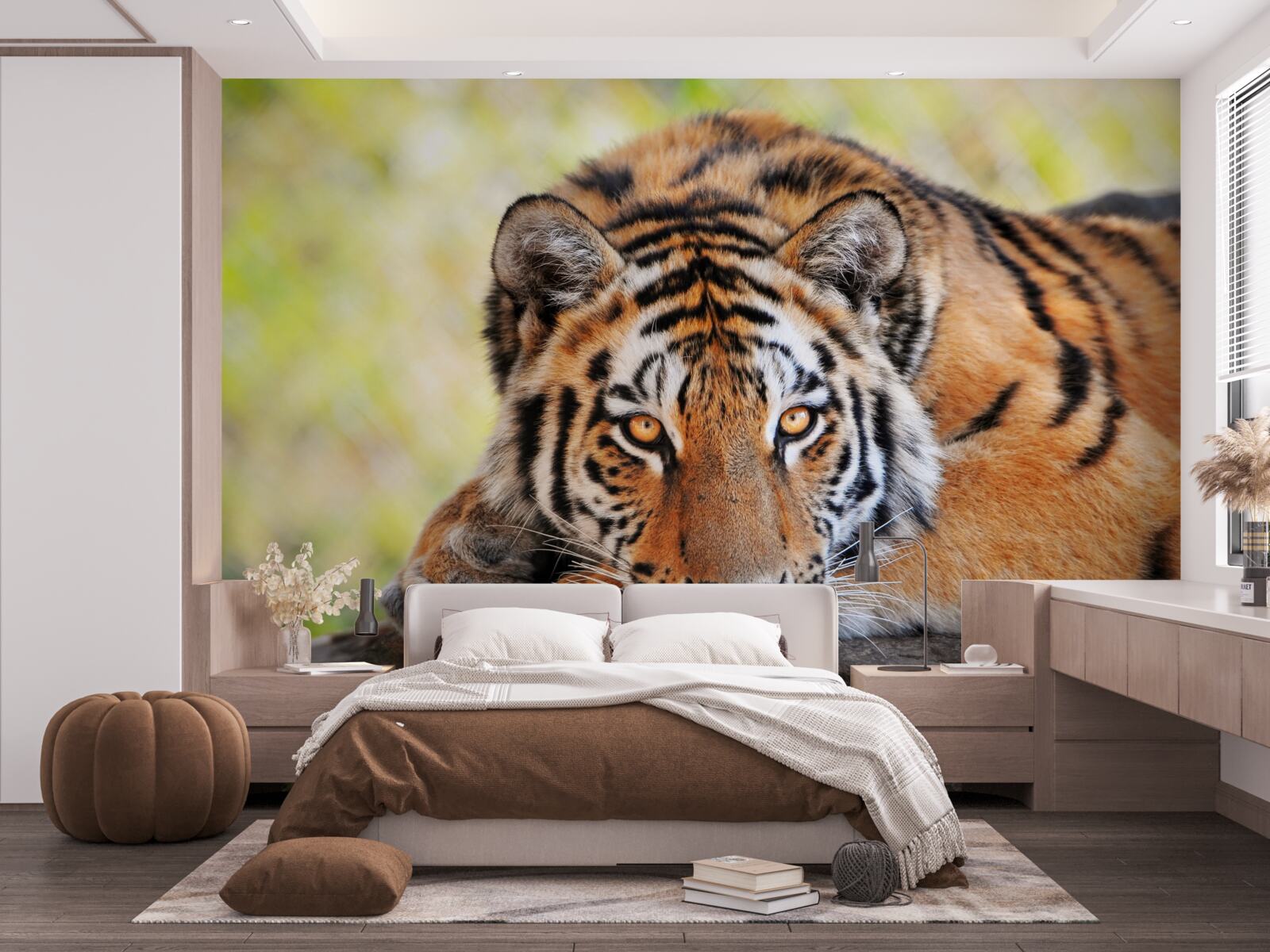 Фотошпалери тигр-хижак потрапив у засідку