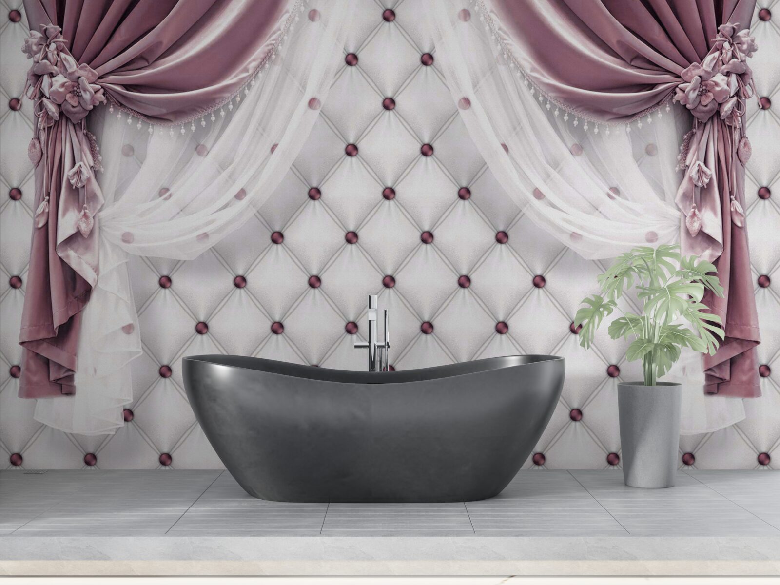 Фотошпалери елегантні карнизи та перламутрові білі тони